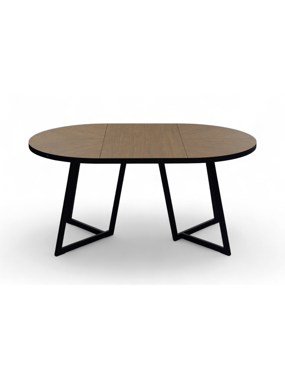 Stół okrągły Cedrus Rozeta 95/150 cm dąb belmont z czarnym metalowym stelażem