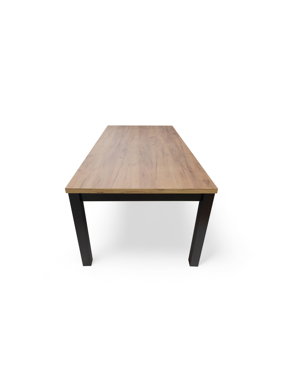 Werona 160-200x90 cm összehajtható asztal wotan tölgy fekete lábakkal felülnézet