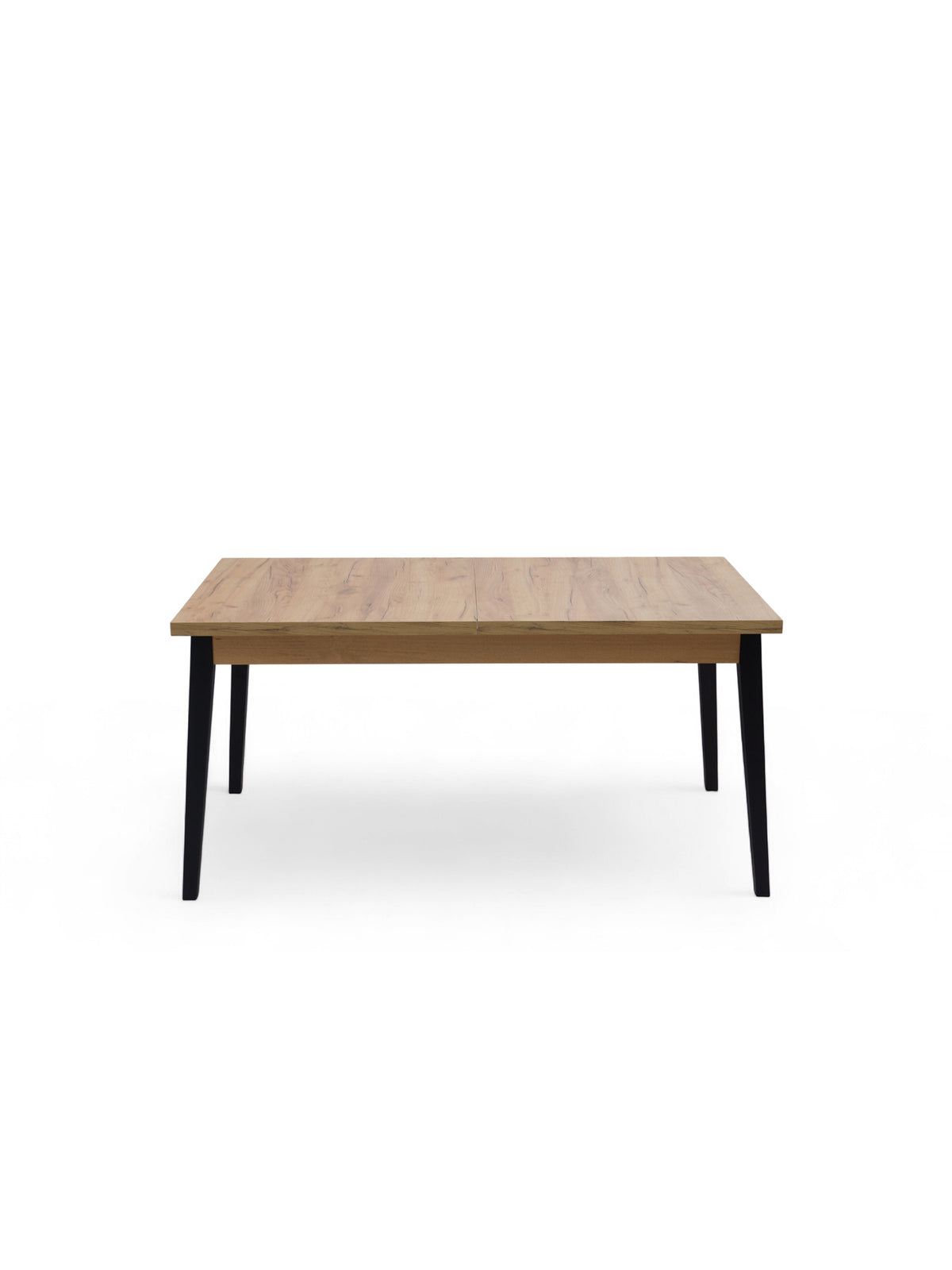 Stół rozkładany Paris 160-200x90 cm dąb craft z czarnymi nogami widok z przodu