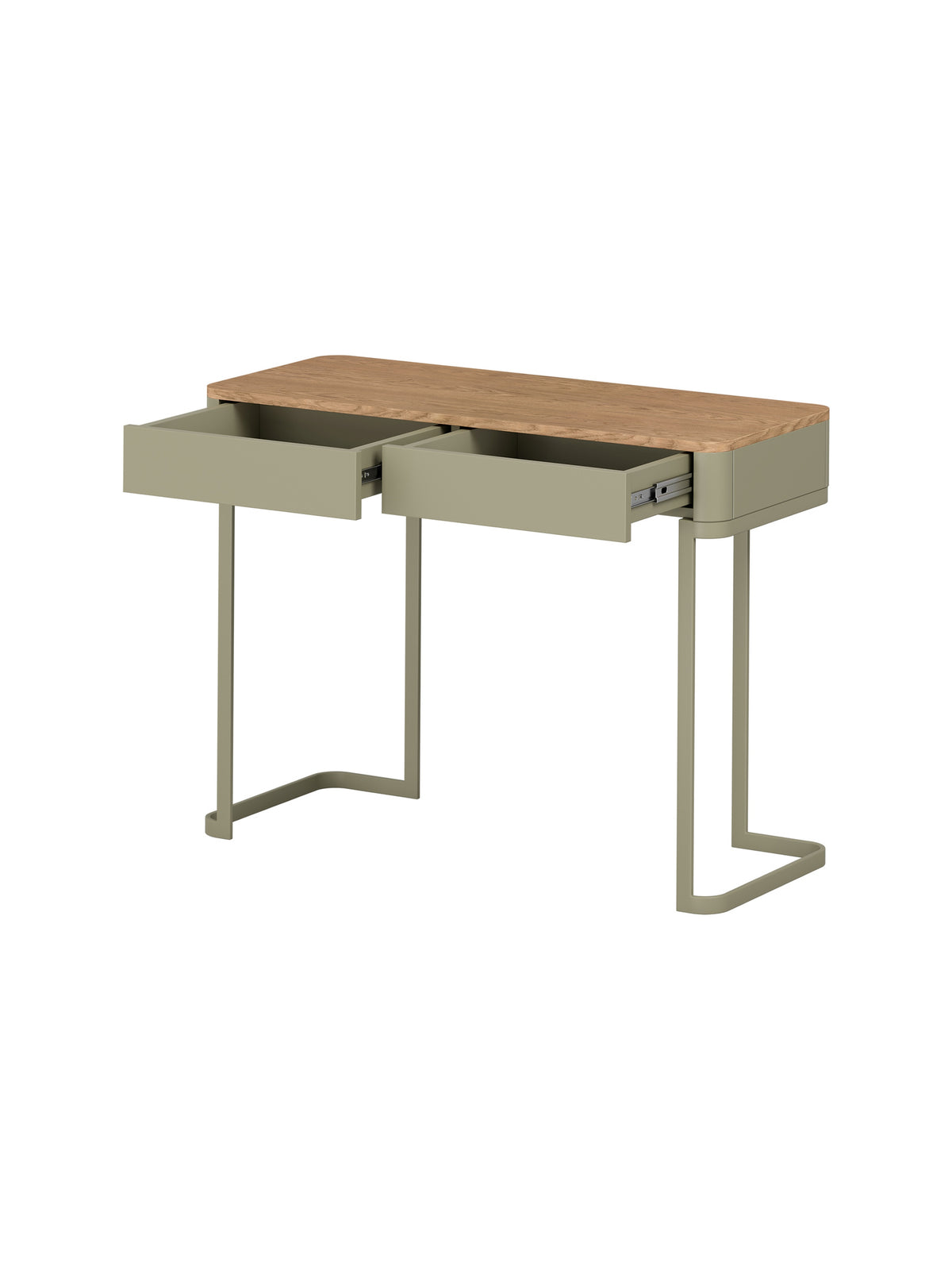 Konsola / toaletka Elivo 110 cm fiokokkal na stelazu - eukaliptus / dab baltic dune