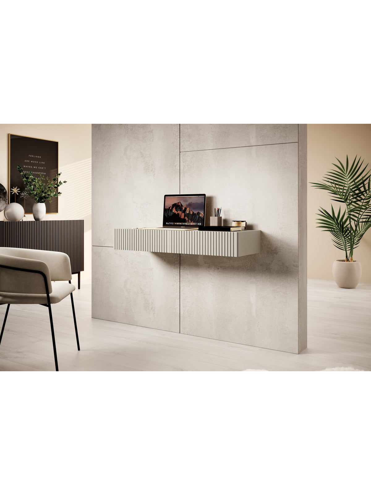 íroasztal wiszace Nicole 100 cm fiokokkal - kasmír
