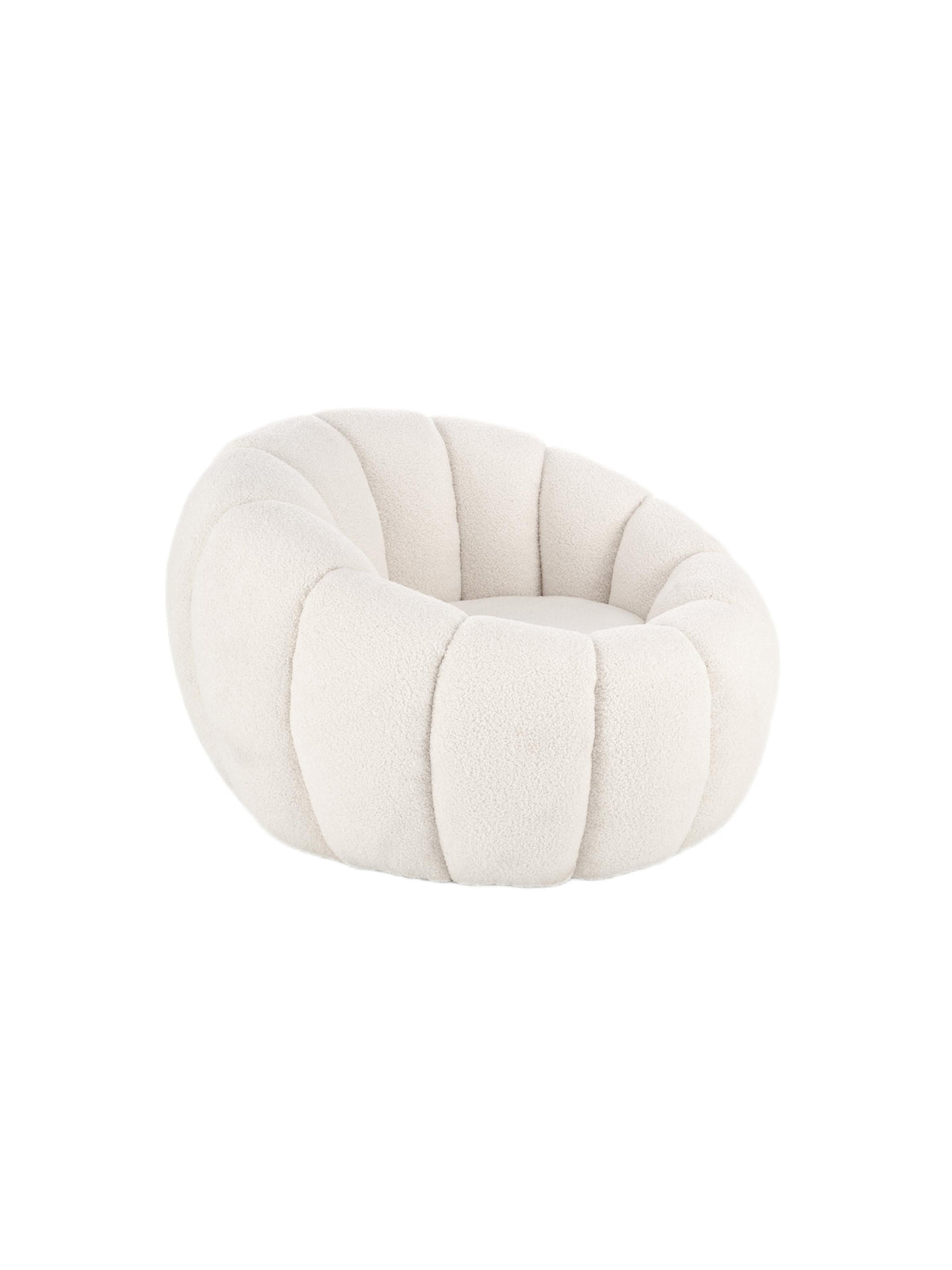 Pares krémszínű boucle Lambi 1 karosszék Modern Organic stílusban, elölről