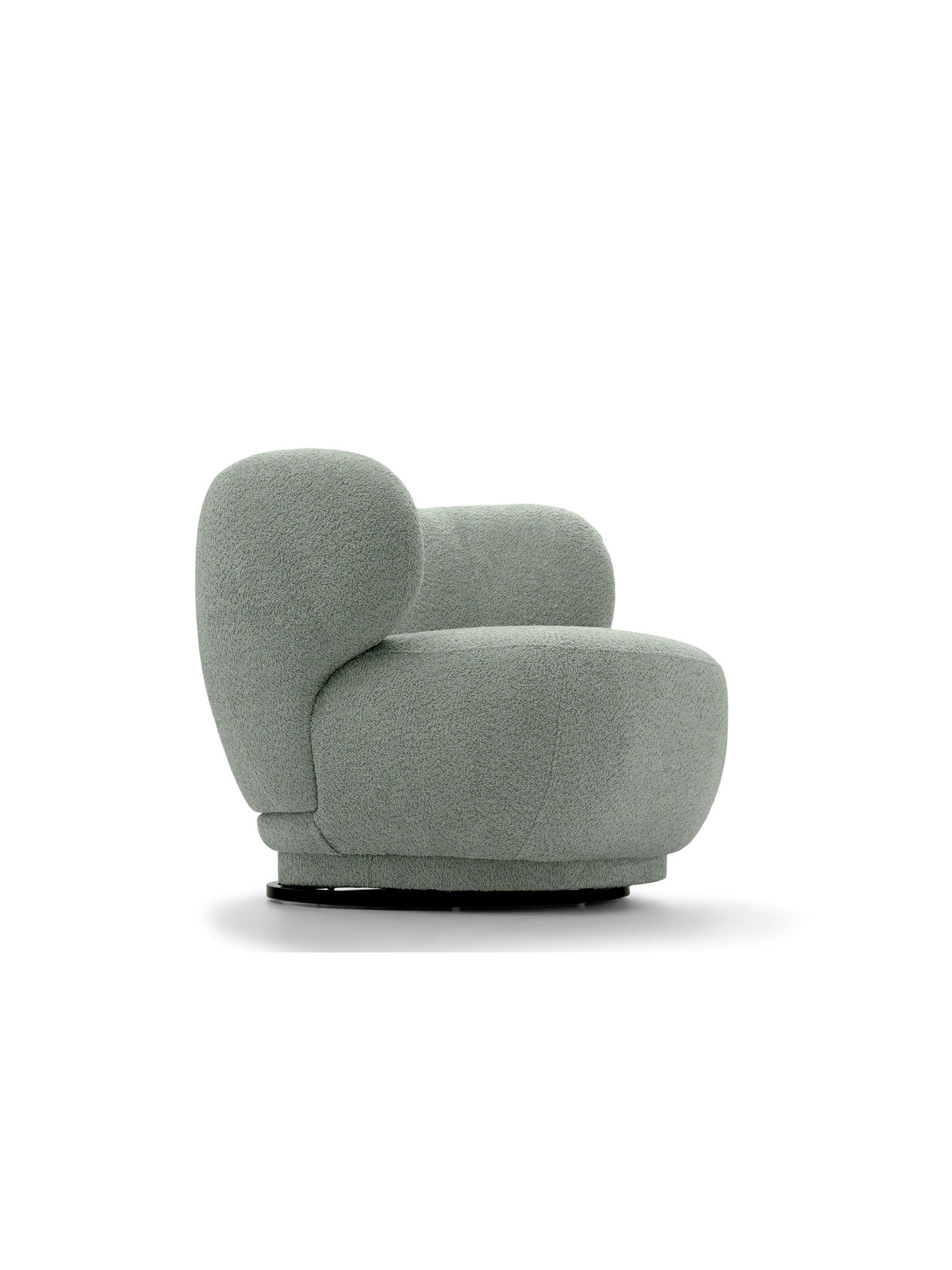 Skindi forgatható pihenőfotel zöld boucle Catch Me 13 oldalnézet