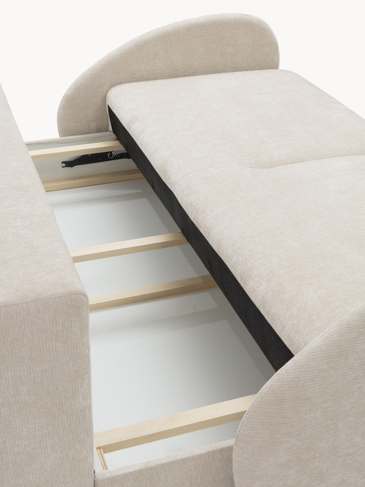 Elora világos bézs kanapé Vibe 06 szövet kinyitható mechanizmus részlet