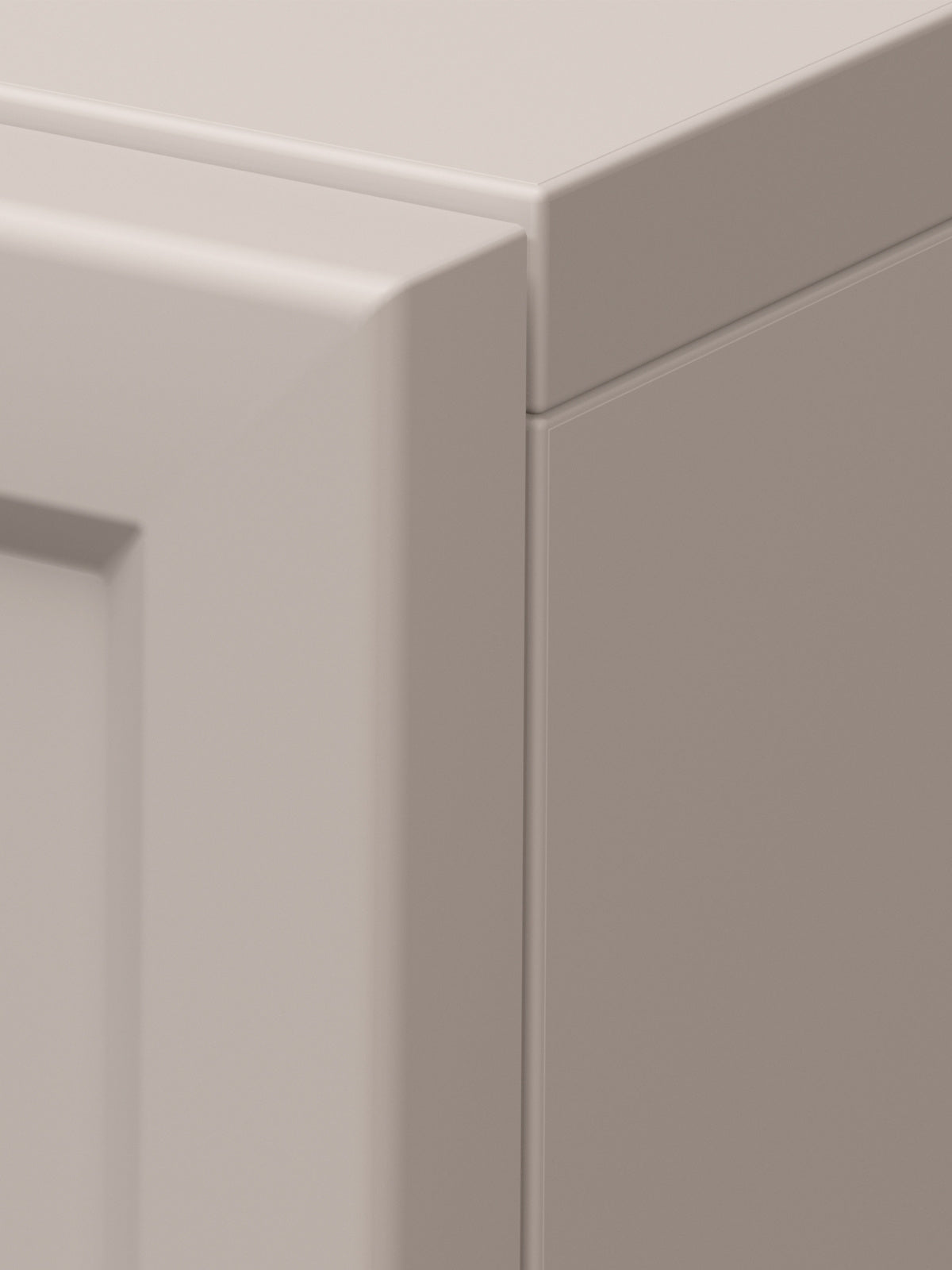 Komoda Lorini 200 cm czterodrzwiowa - kaszmir / czarne uchwyty T-bar