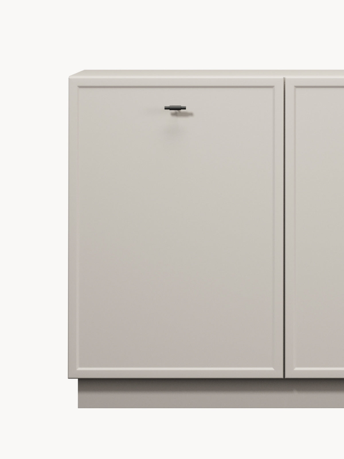 Komoda Lorini 200 cm czterodrzwiowa - kaszmir / czarne uchwyty T-bar