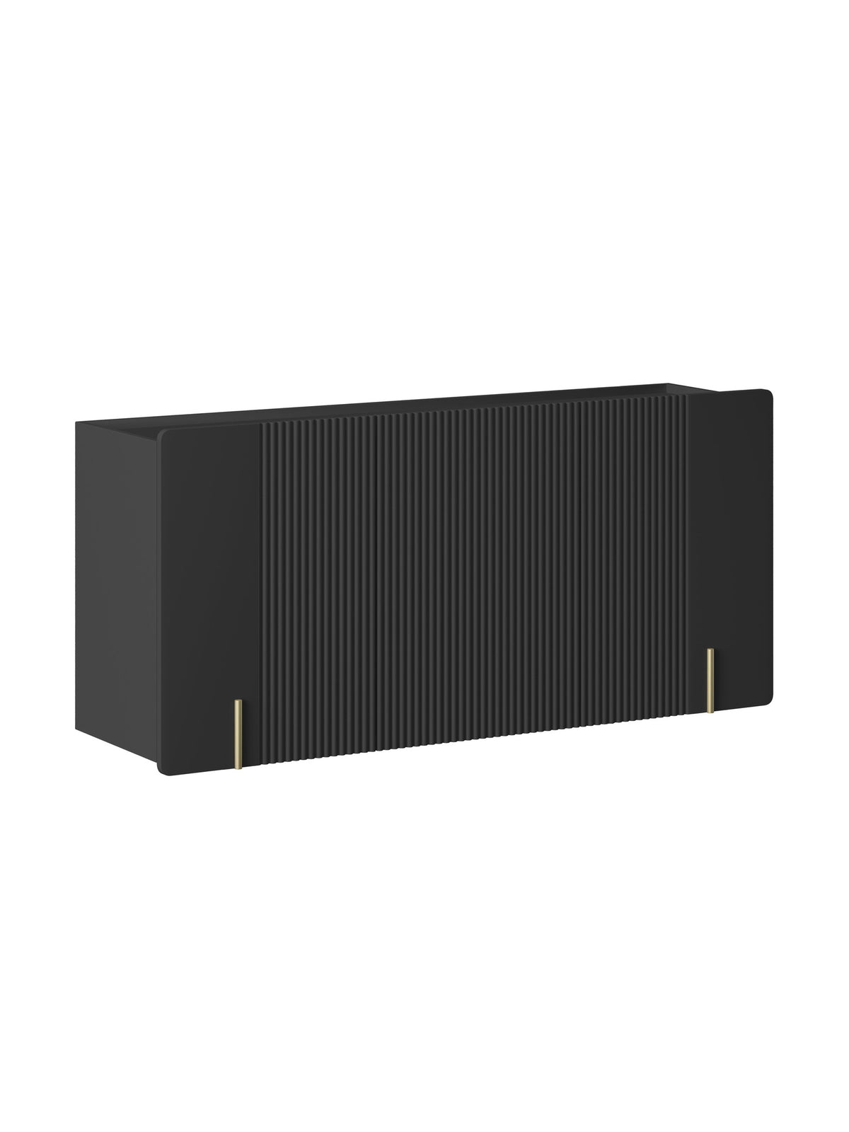 Komod Malmi 150 cm háromajtos függő - matt fekete / aranysárga