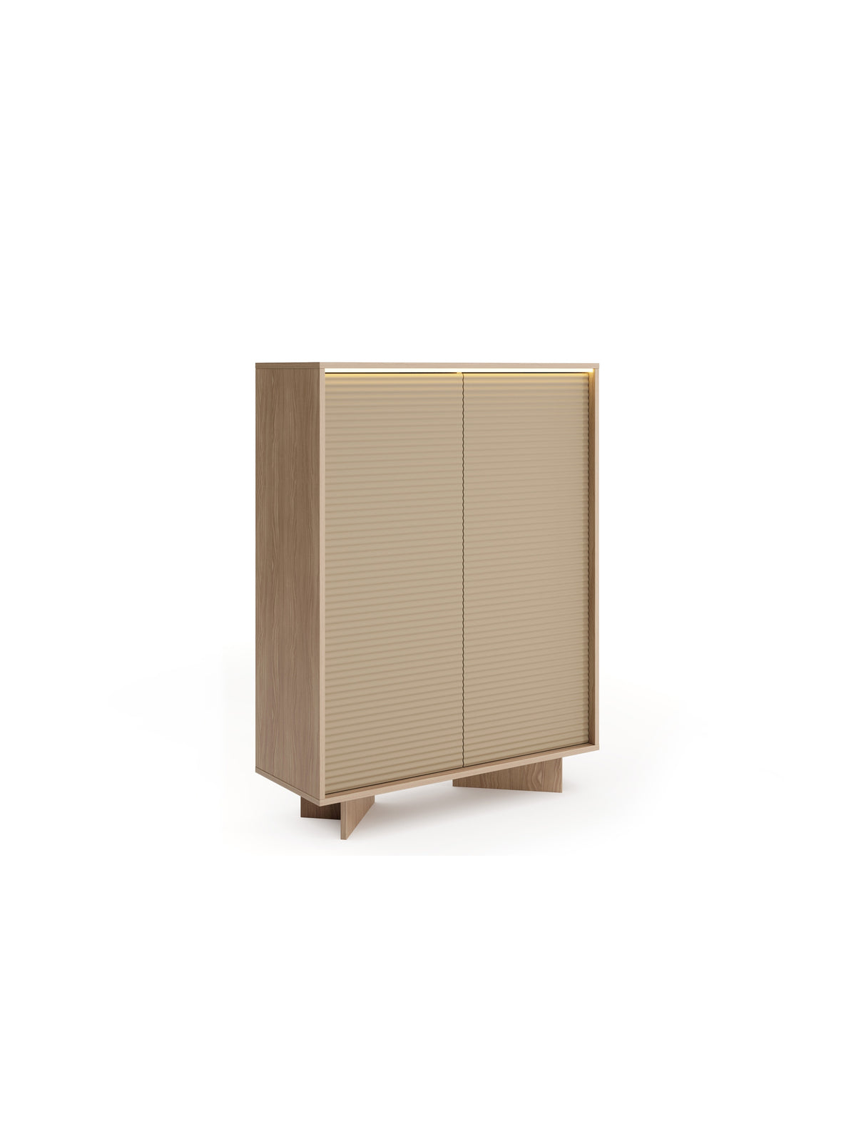 Erini magas komód 104 cm dupla cappuccino ajtóval és bolivar natural korpusszal