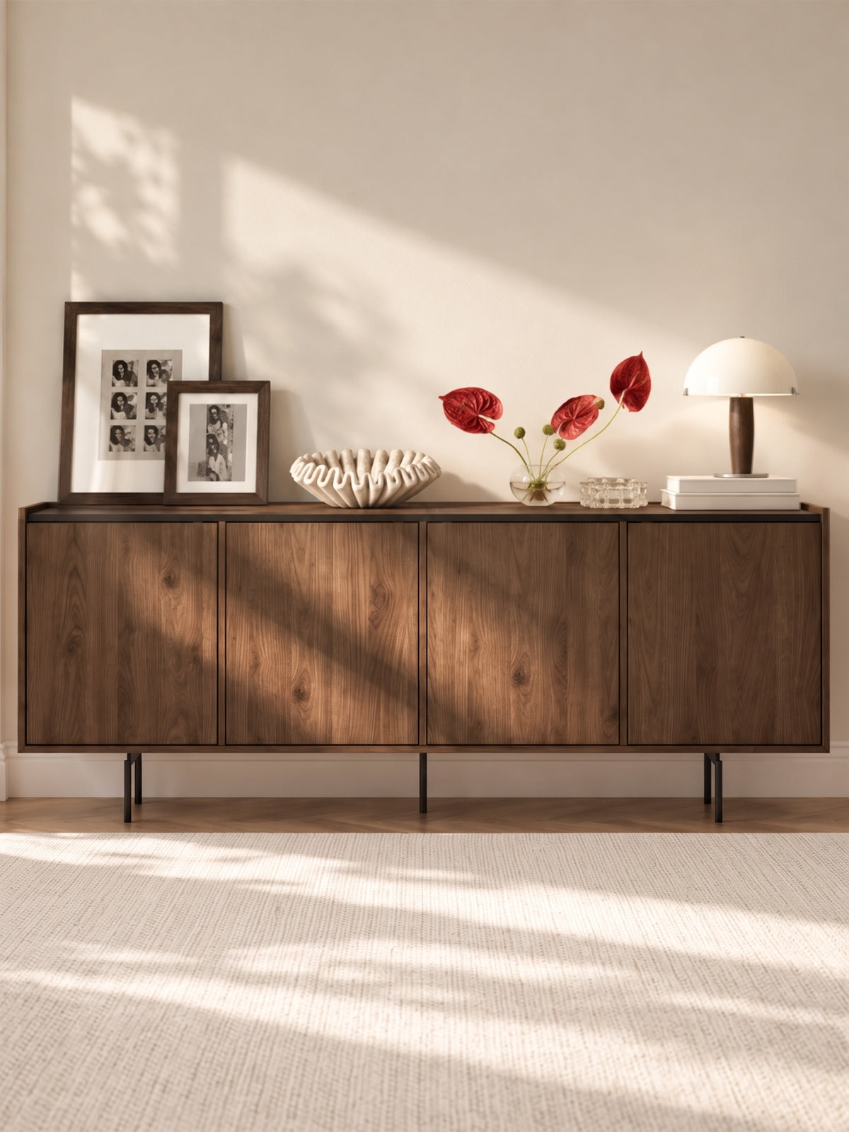 Komod Zenar 200 cm négyajtos - diofa elegant / fekete