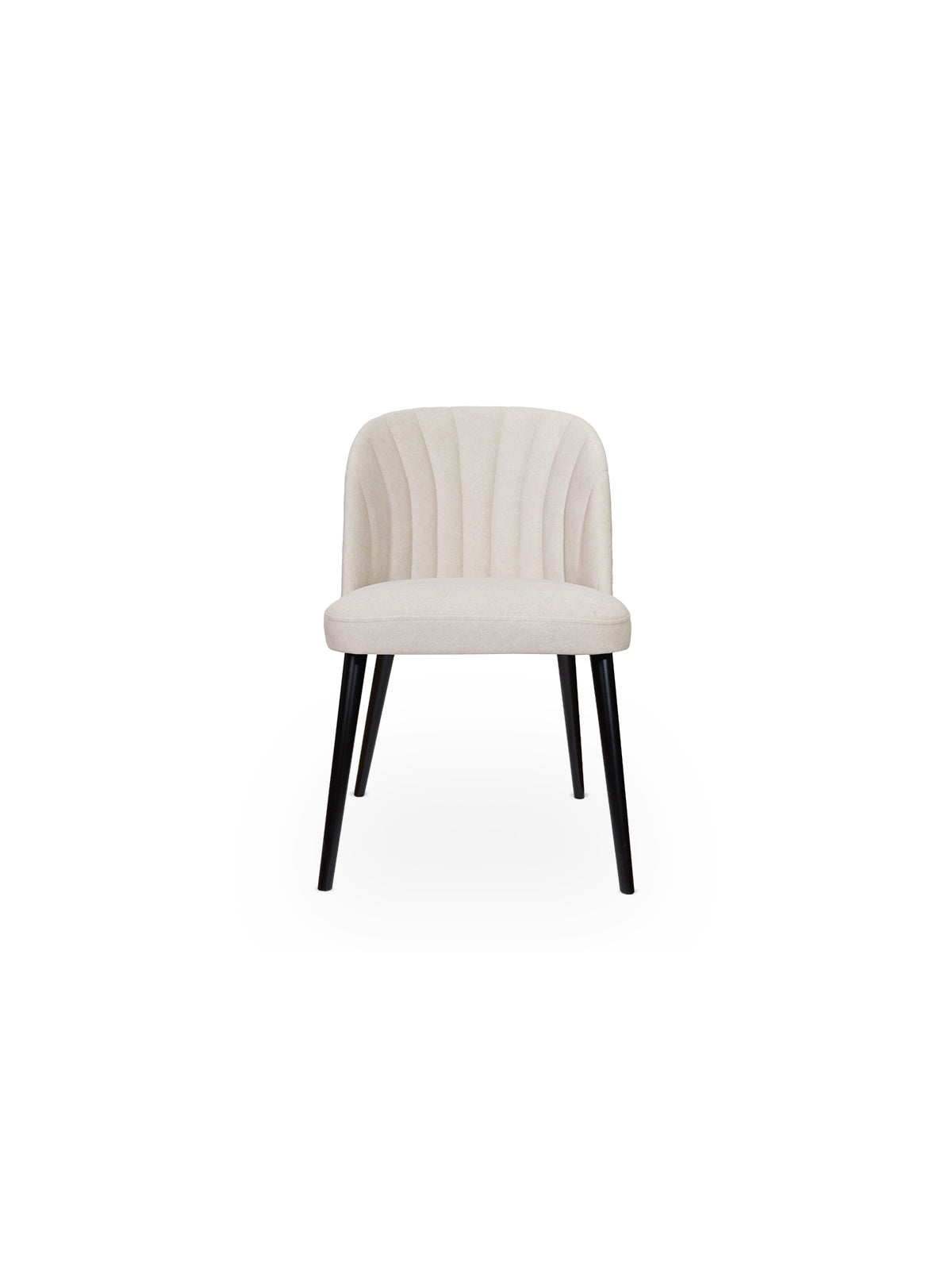 Azarro 2 bézs kárpitozott szék fekete lábakkal, elölnézet