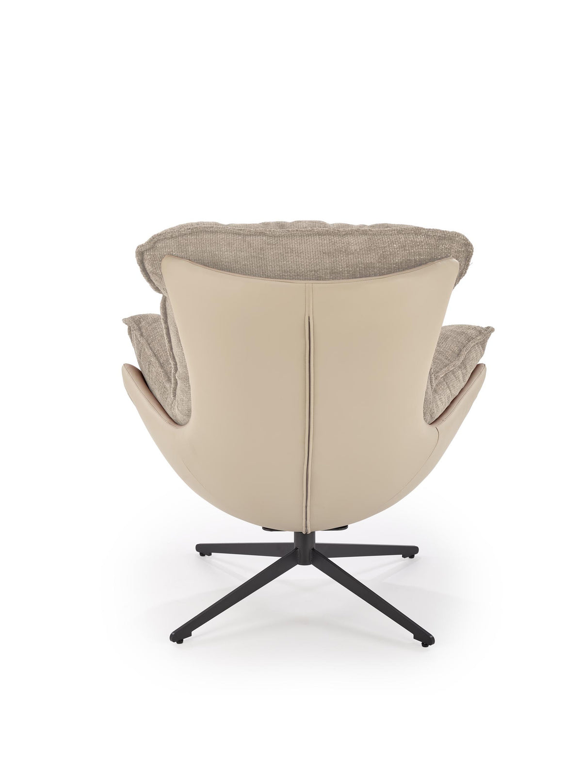 Beige Rovena pihenőszék Haga 30 szövetből, hátulról fekete fém lábakkal
