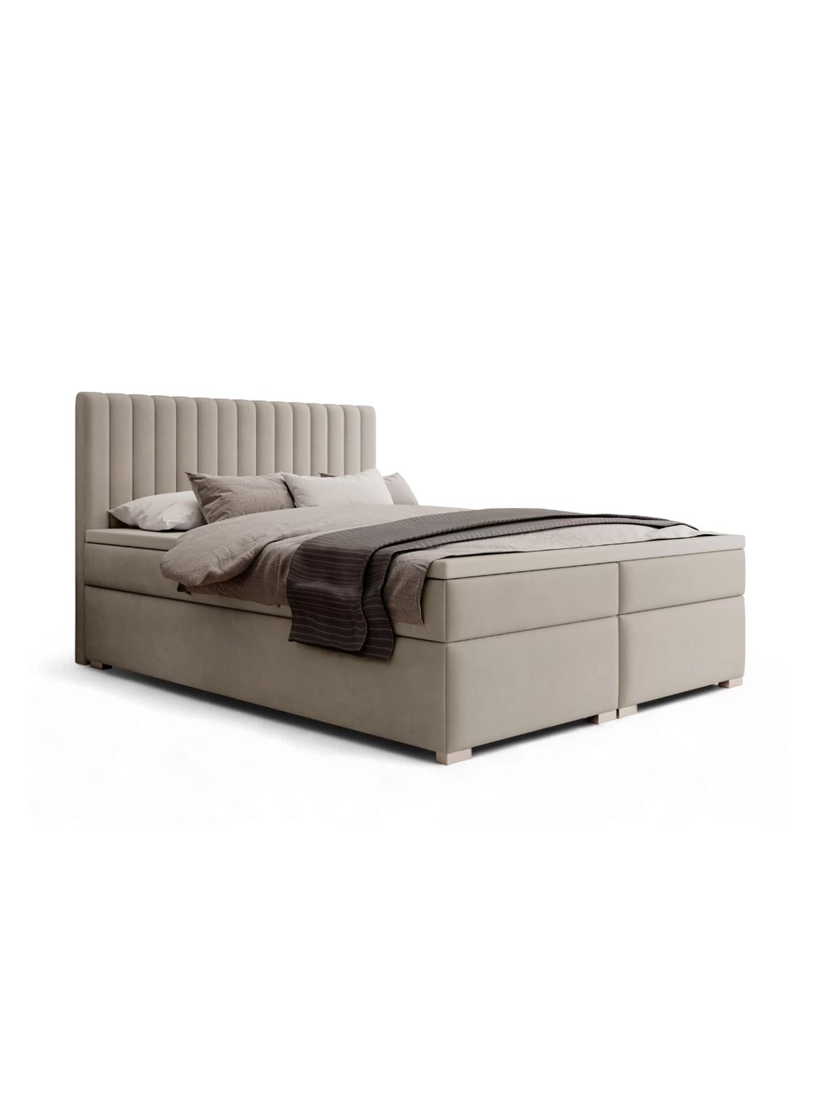 Solani 160x200 kontinenságy bézs Castel 15 bársony oldalsó tárolóval