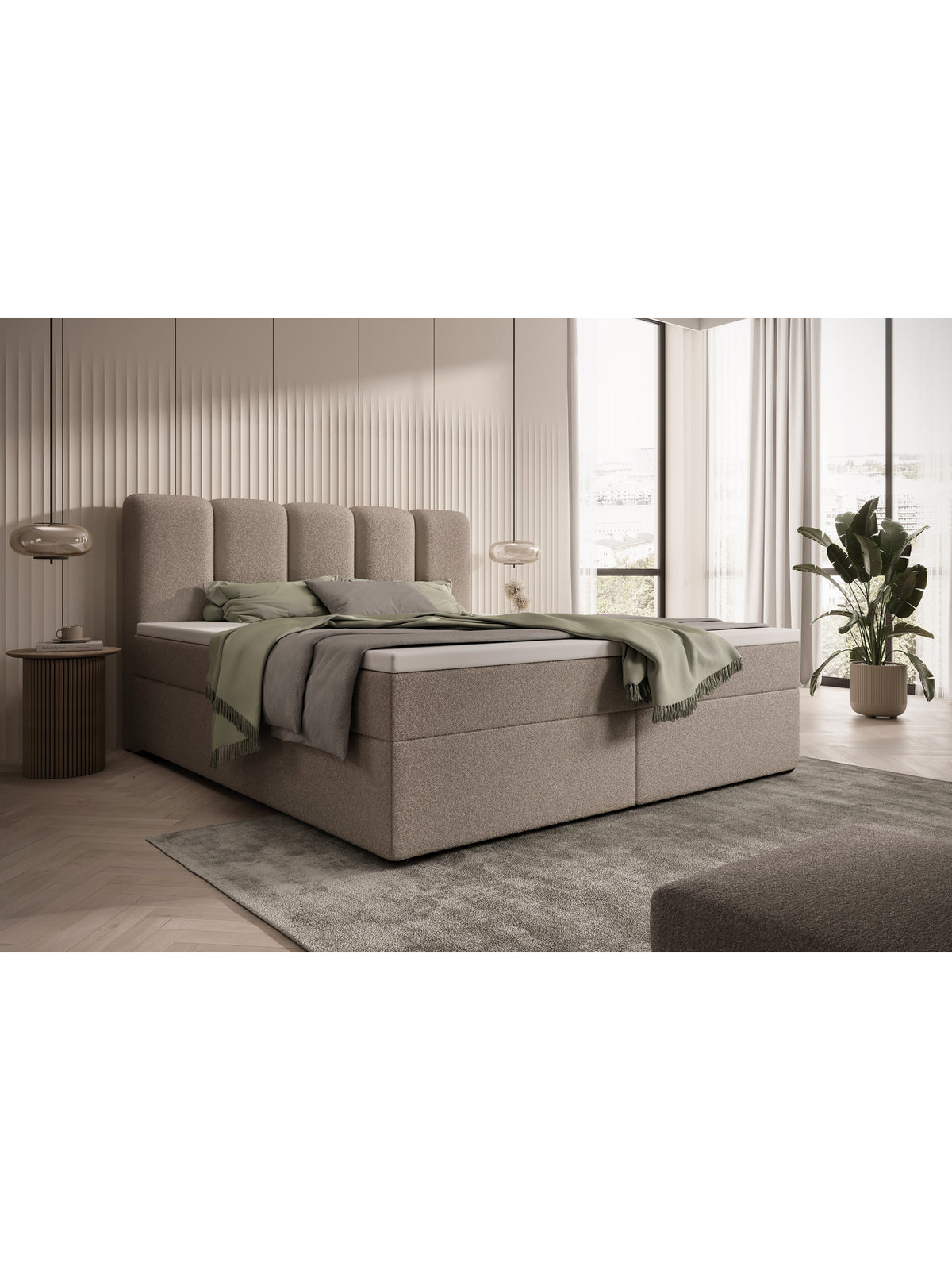 Tenor 160x200 kontinenságy sötét bézs boucle Quelle 05 tárolóval