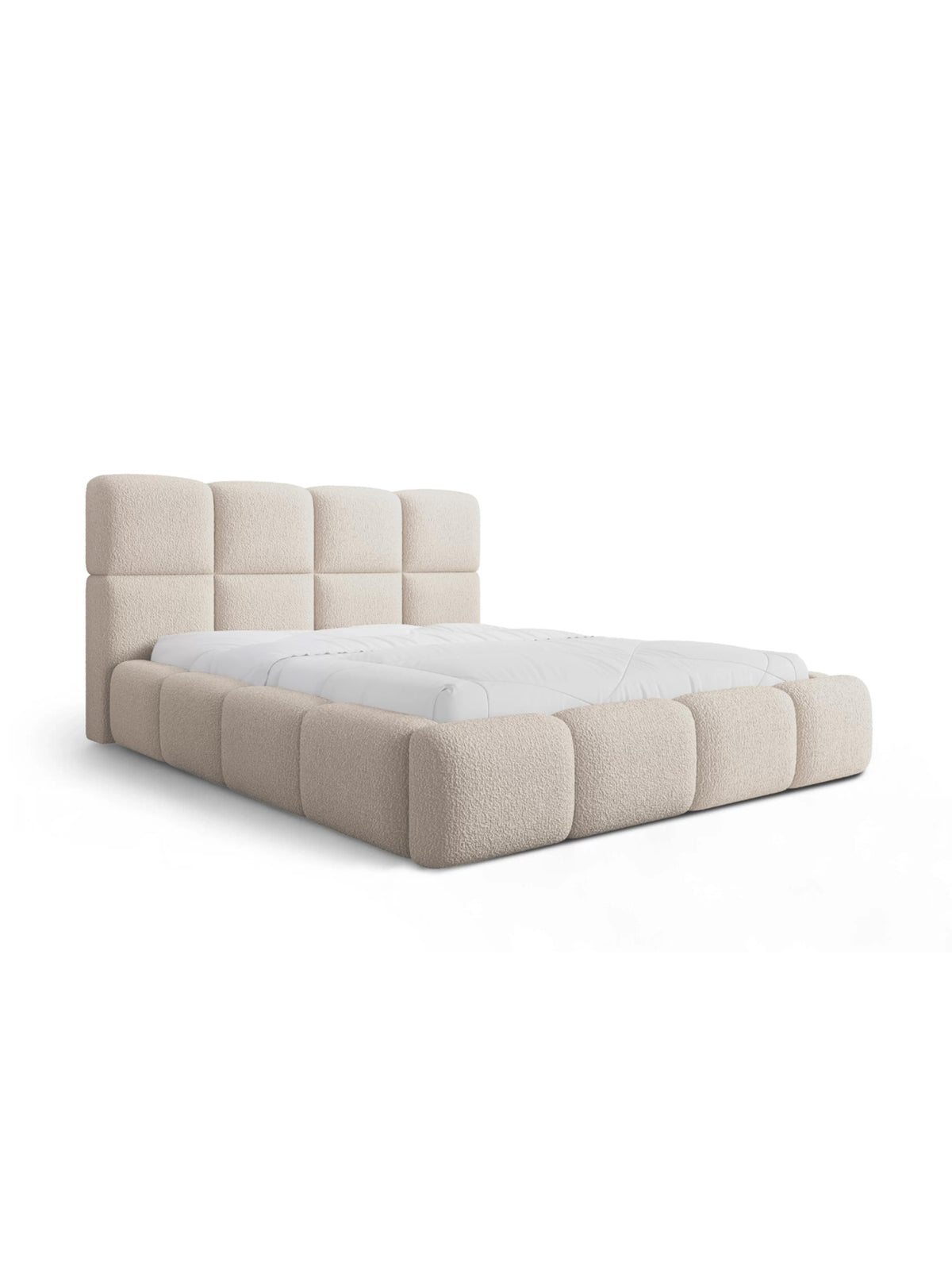 Cloud 180x200 bézs boucle kárpitozott ágy elölnézeti kép