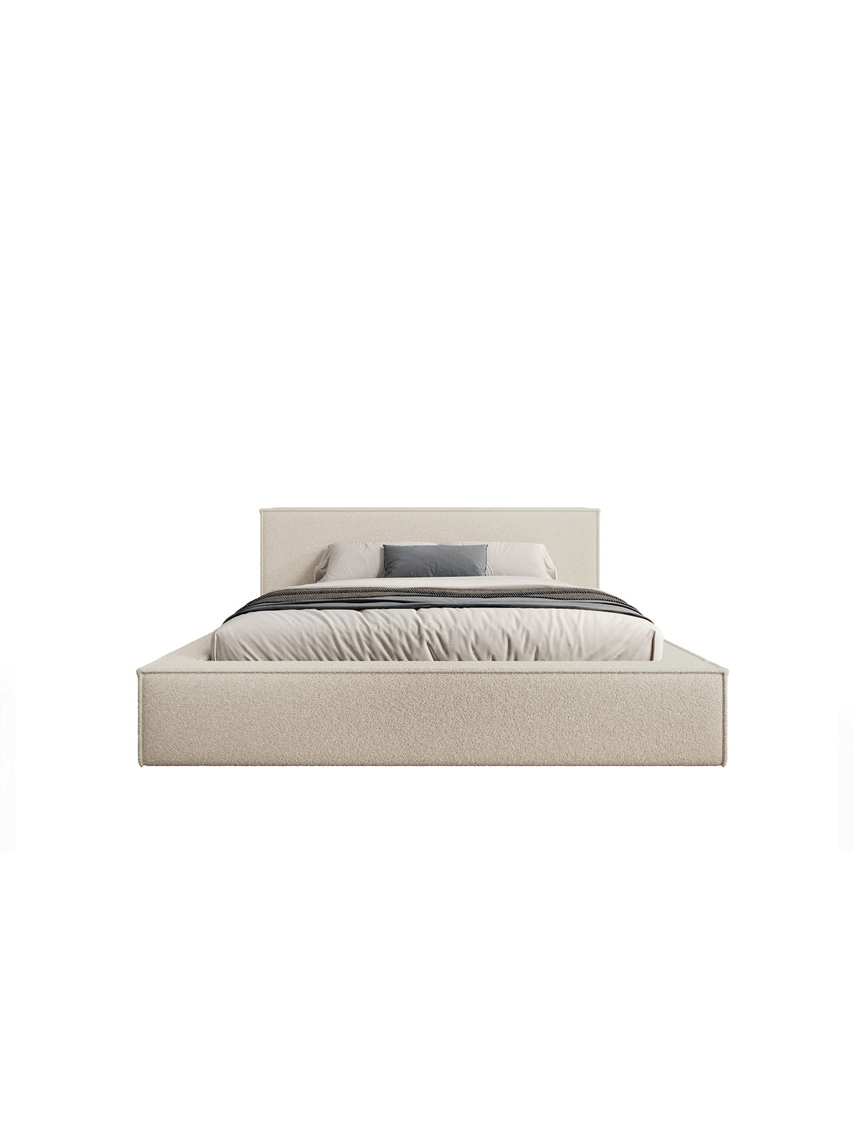 Nirello 180x200 kárpitozott ágy bézs boucle anyaggal és magas fejvéggel