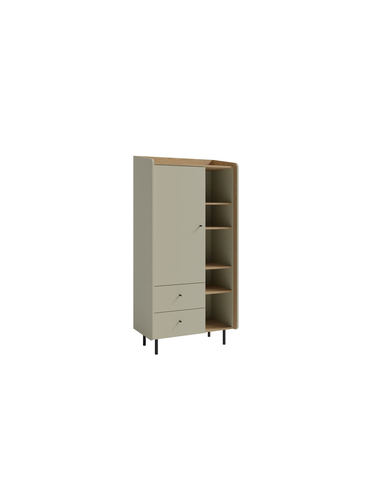 Fiorenza állvány 80 cm, eukaliptusz és baltic dune tölgy színű, egyajtós, két fiókkal