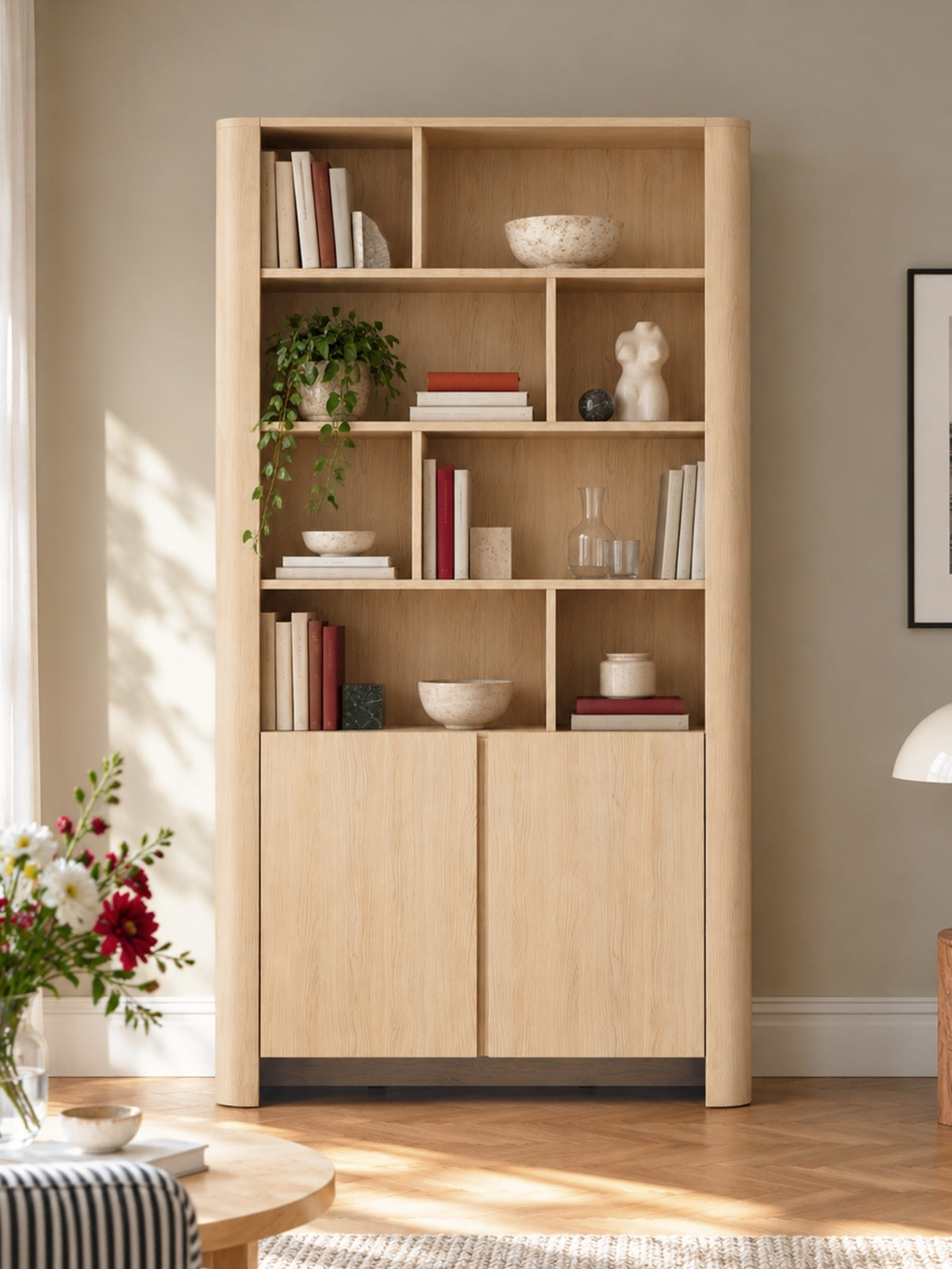 Sorrenti 103 cm kétszárnyú polc világos tölgy vicenza