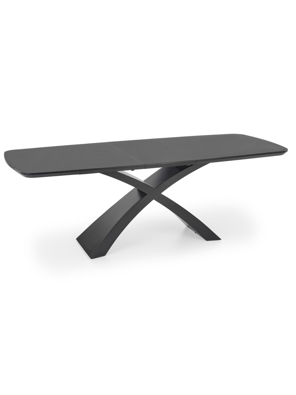 Virello bővíthető asztal 180-220x89 cm sötétszürke fekete lábakkal, oldalnézet