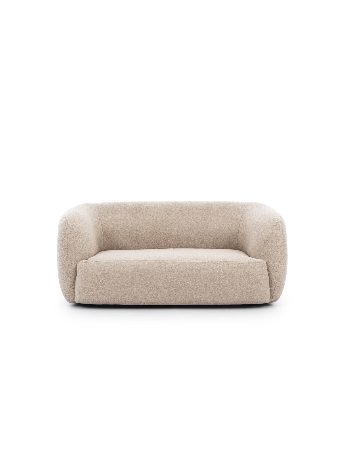 Sofa do salonu Dalin II beżowa boucla Lambi 5 widok na front