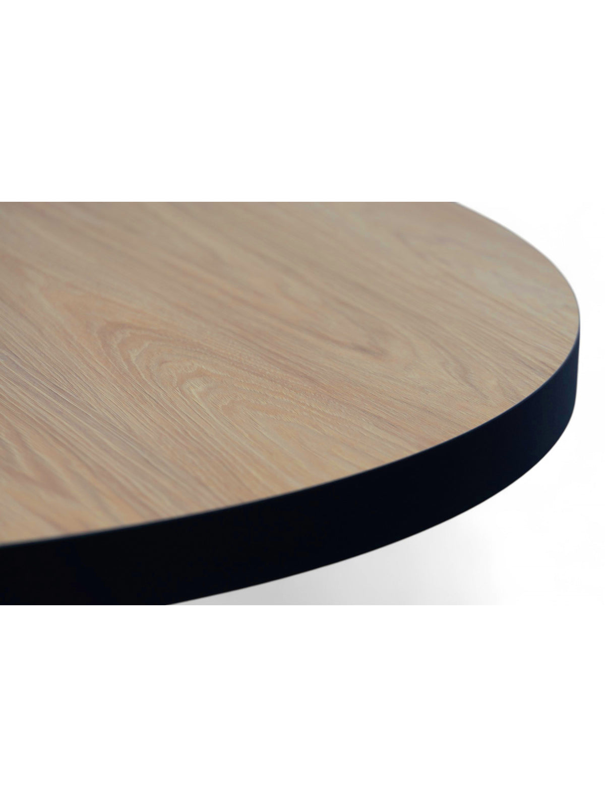 Cedrus Linear kerek bővíthető asztal 95/150 cm tölgy laminált fekete peremmel