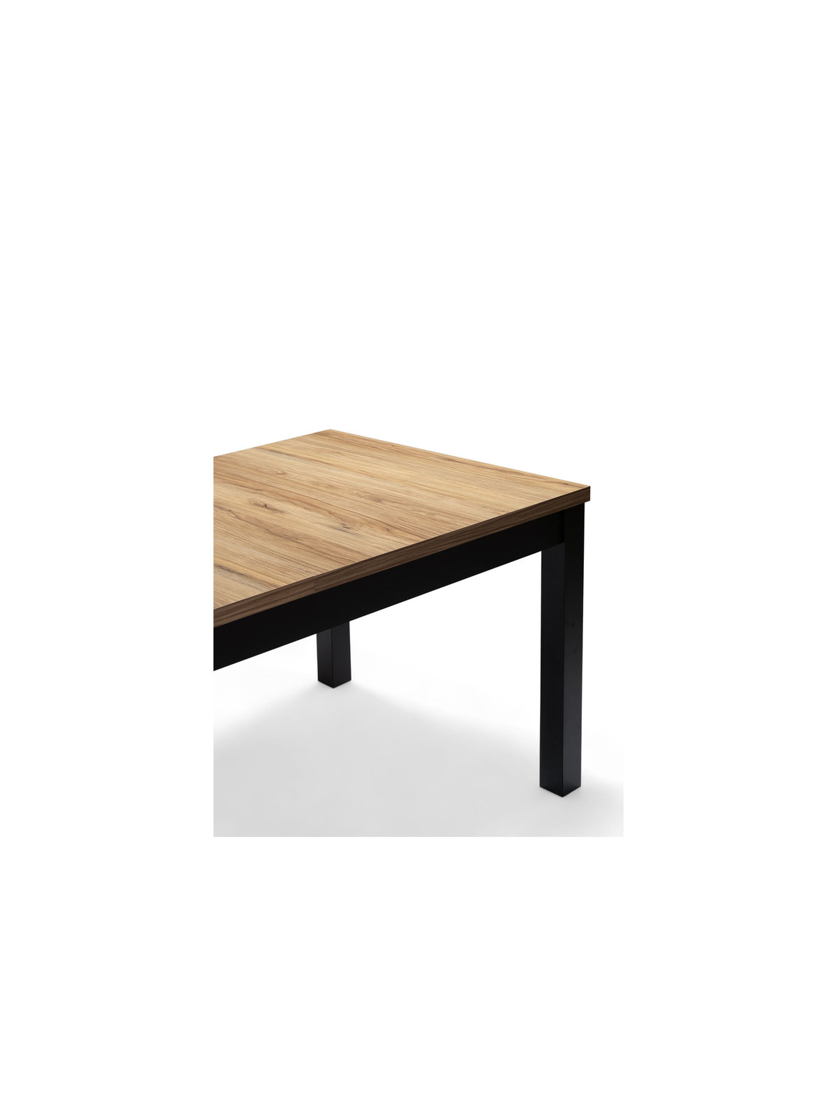 Werona 140-220x80 cm-es bővíthető asztal ősi tölgy fekete lábakkal, asztalláb részlet