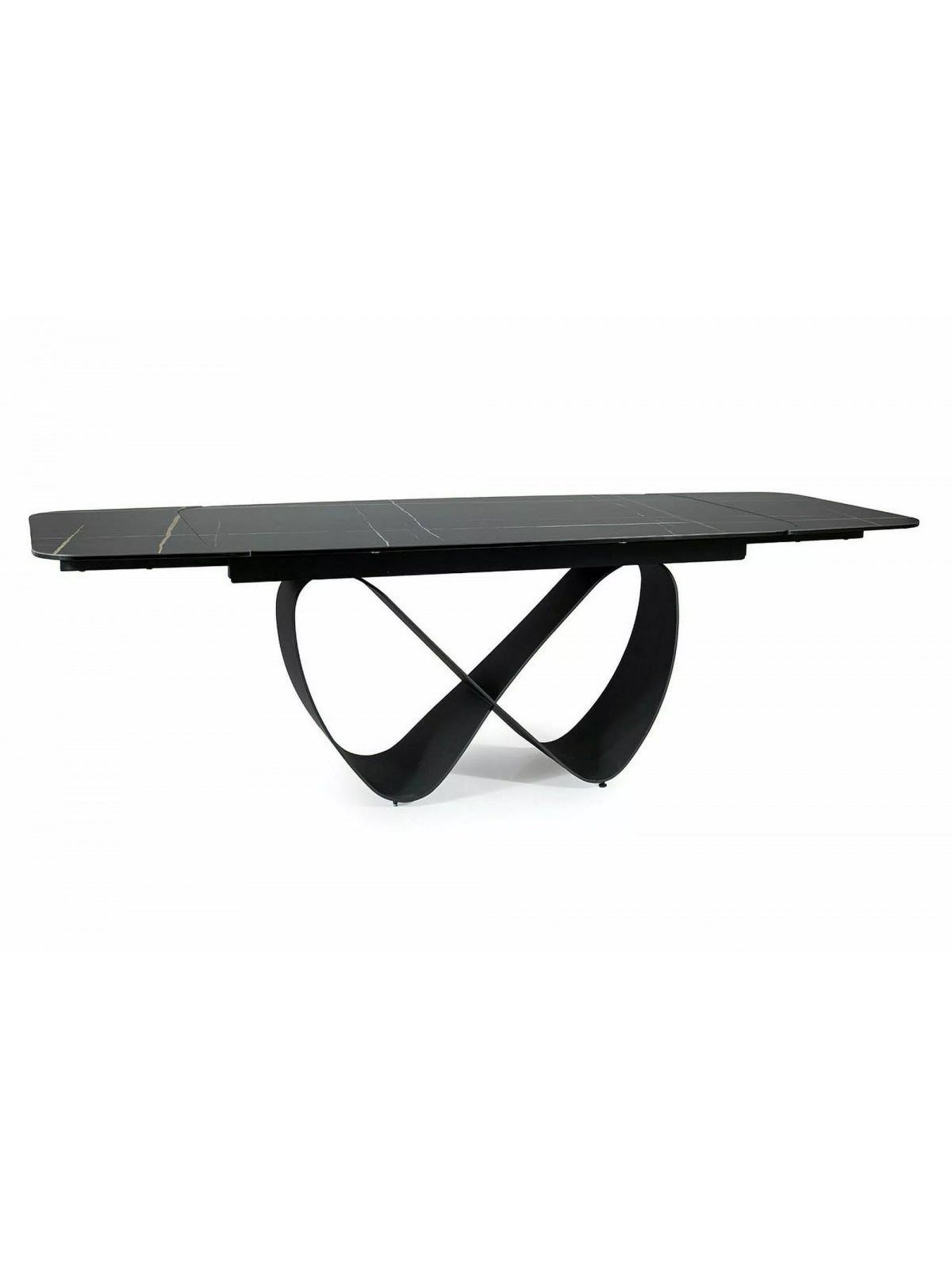 Stol rozkladany Elunari 160-240x90 cm - márvány azario black / matt fekete