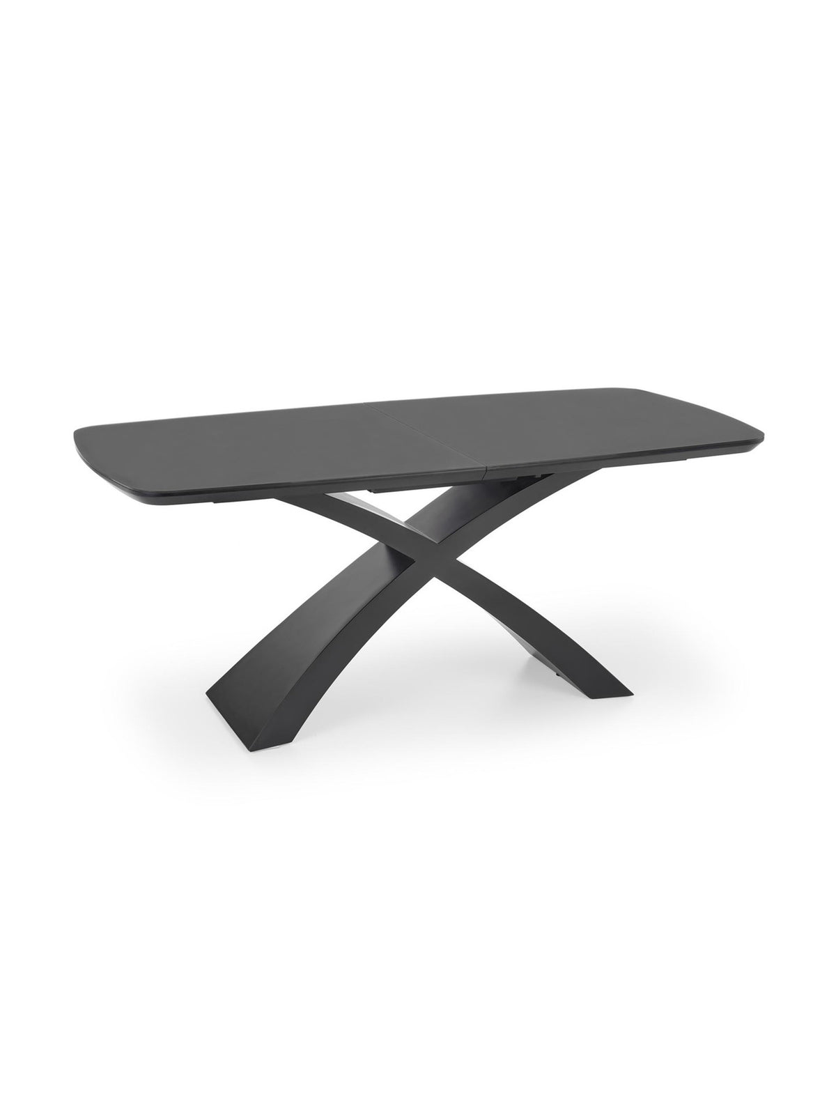 Stół rozkładany Virello 180-220x89 cm w kolorze ciemny popiel z czarnymi nogami o nowoczesnym designie