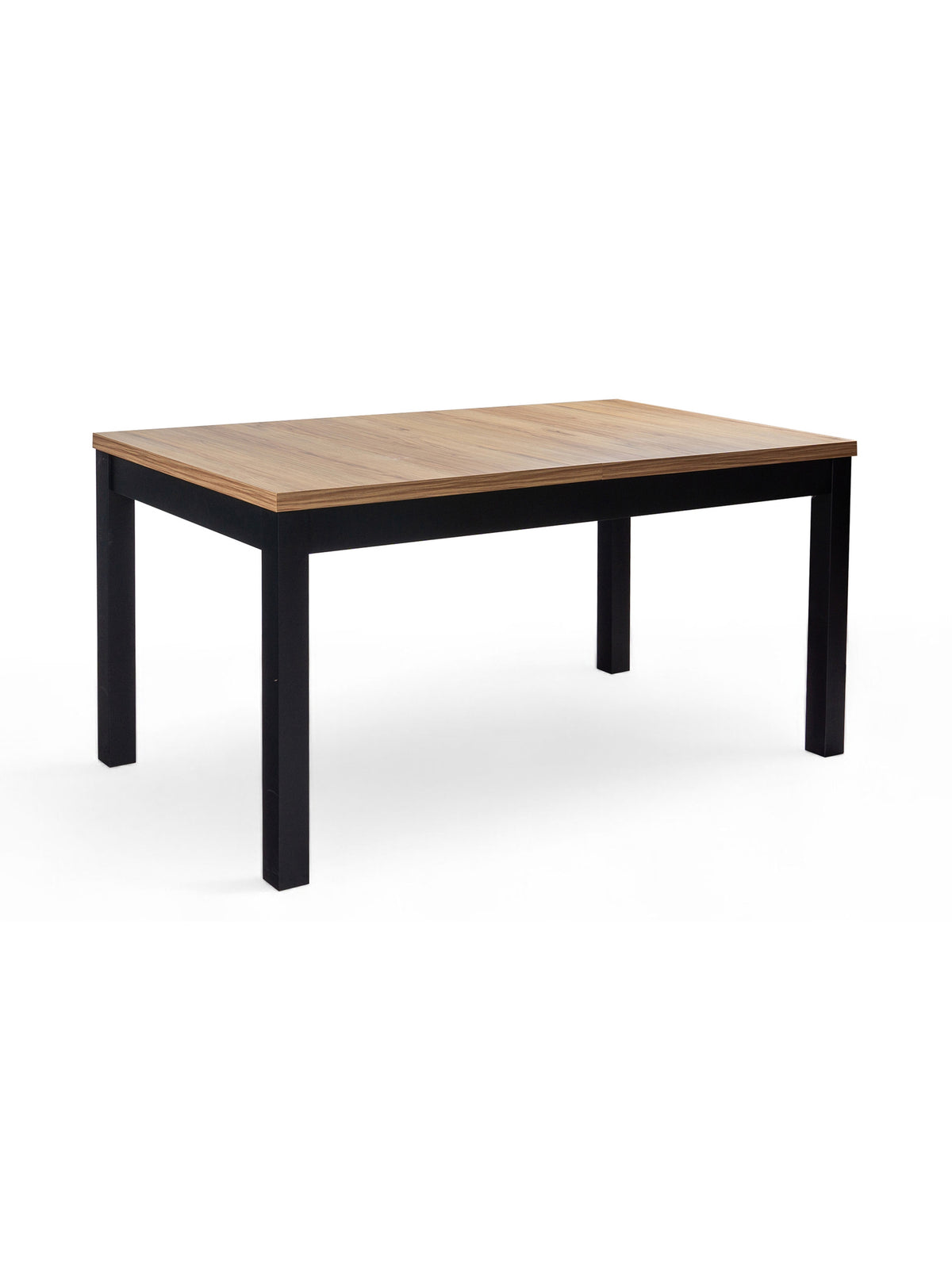 Stół rozkładany Werona 140-220x80 cm dąb pradawny czarne nogi, widok z przodu