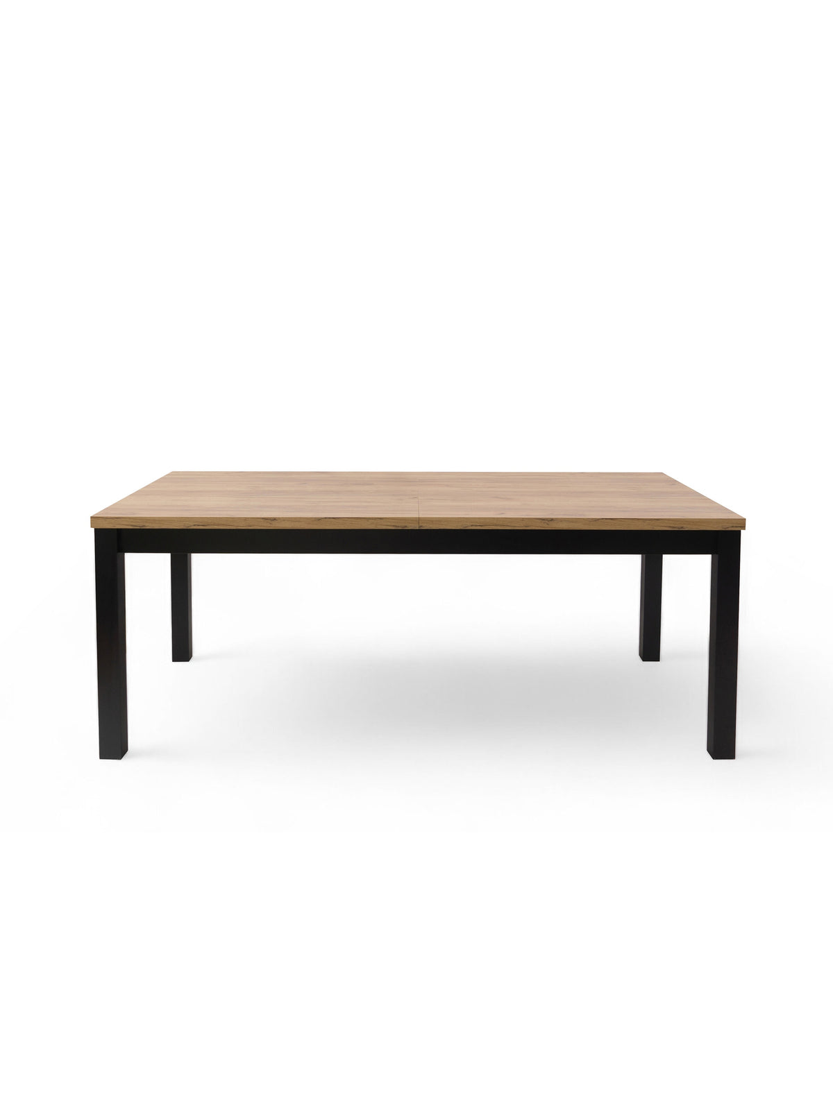 Werona 160-200x90 cm bővíthető asztal dąb craft lap fekete lábakkal elölnézet