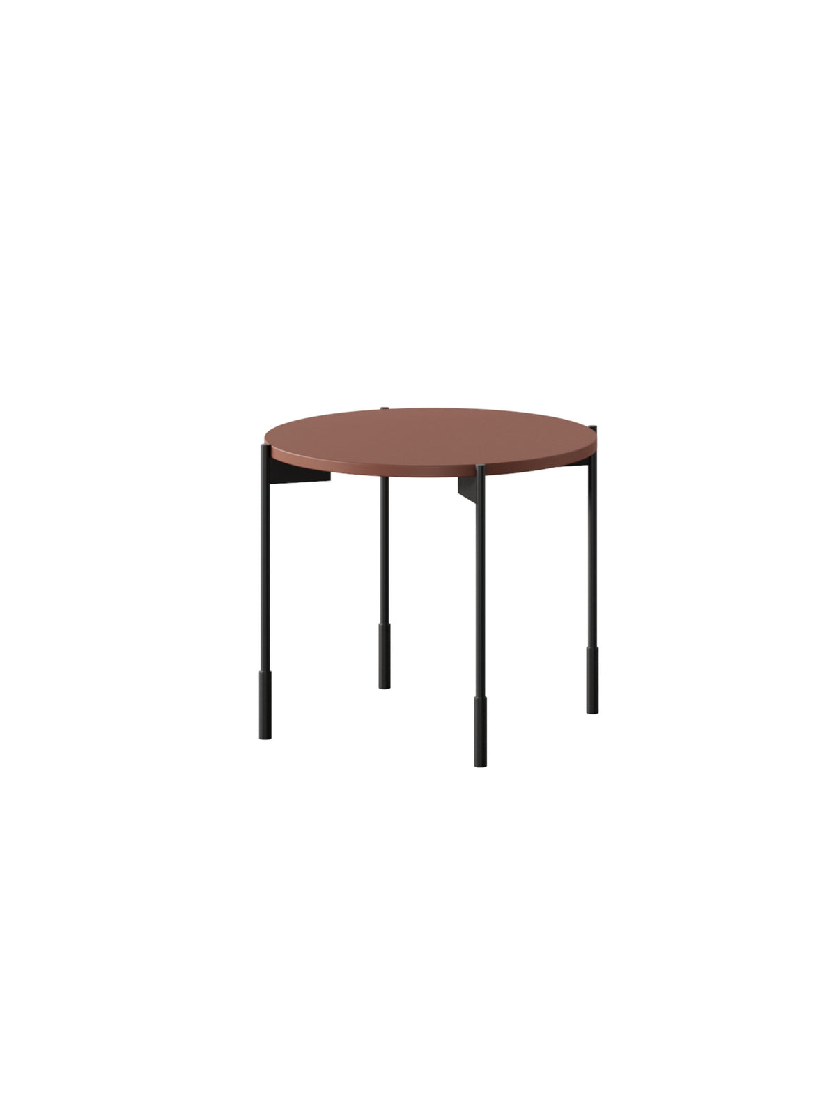 asztal kawowy Sonatia 45 cm okragly fém lábakon - burgund