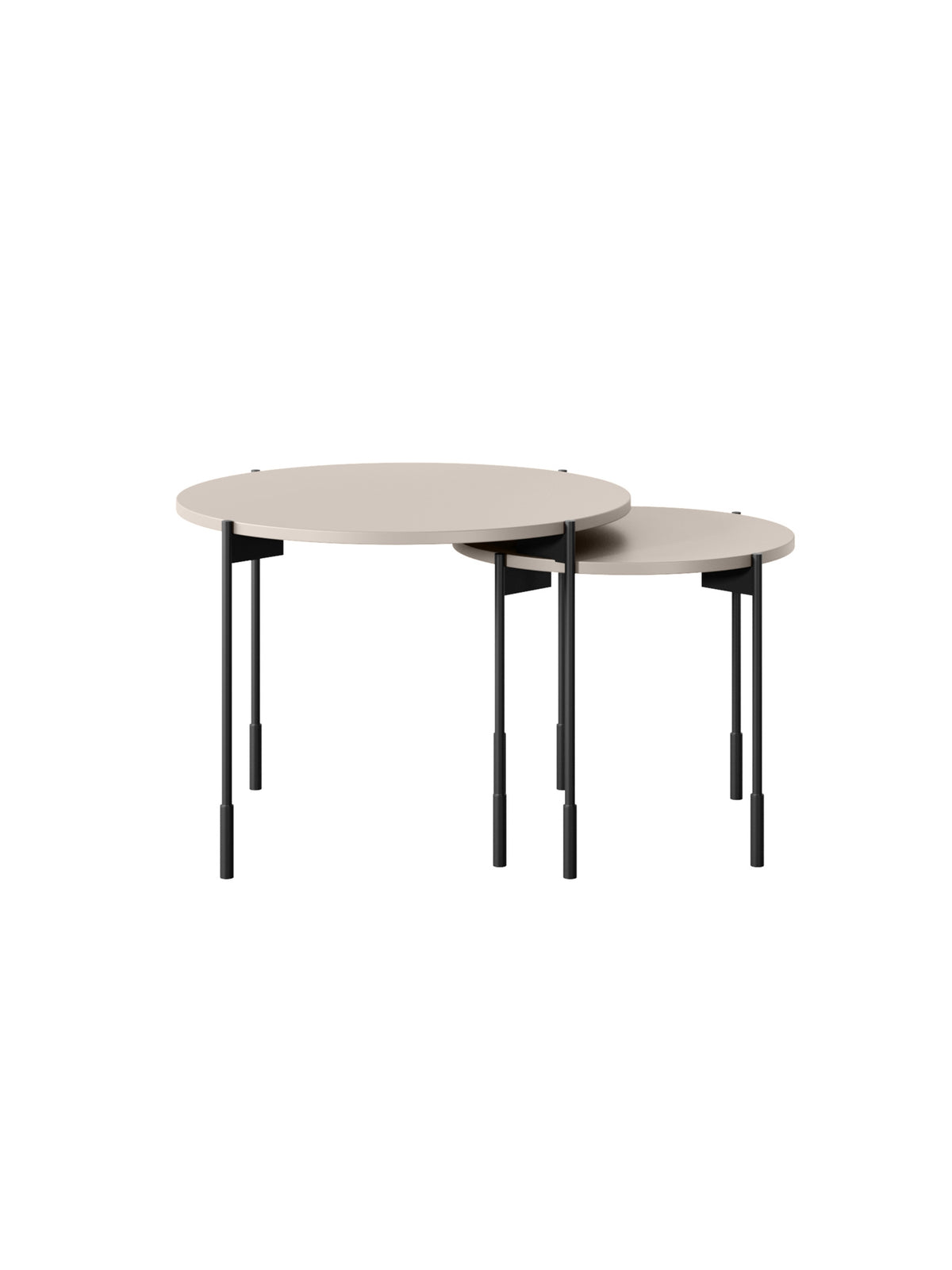 Sonatia 60 cm kerek dohányzóasztal kasmír matt lap fekete fém lábakkal