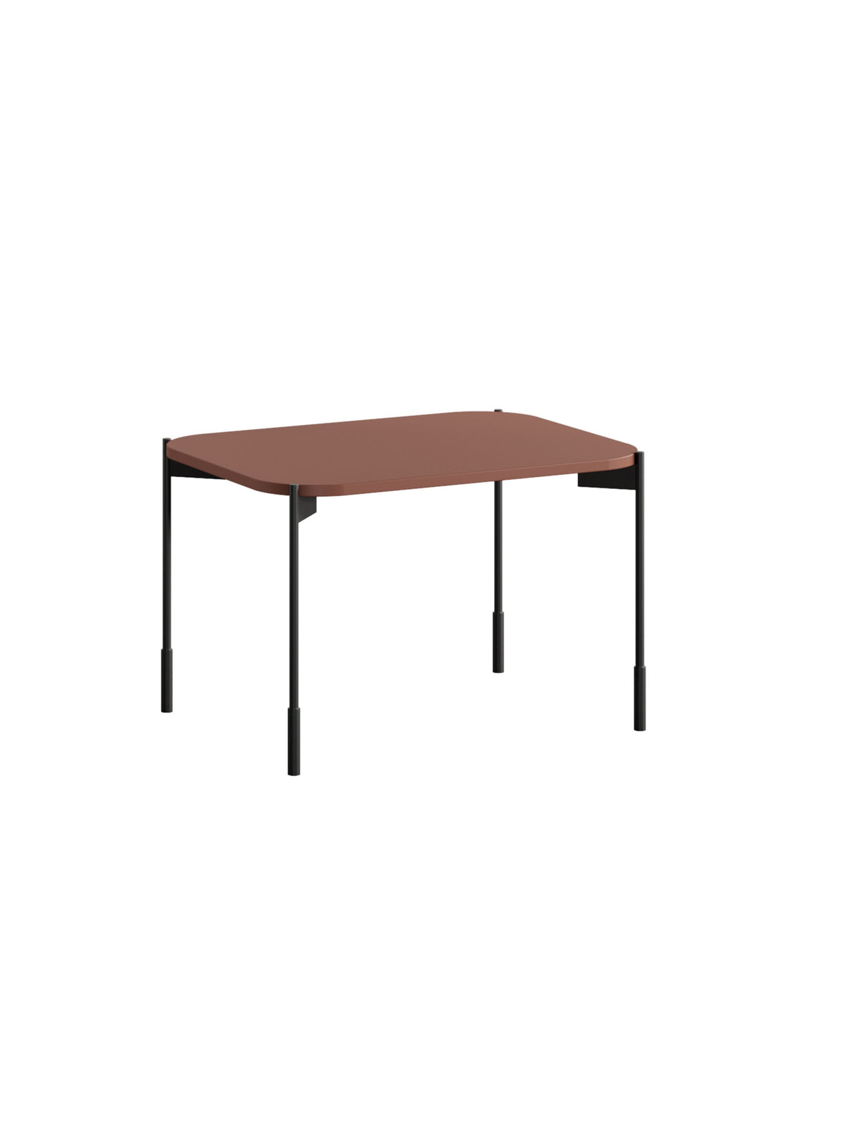 asztal kawowy Sonatia 70 cm prostokatny fém lábakon - burgund