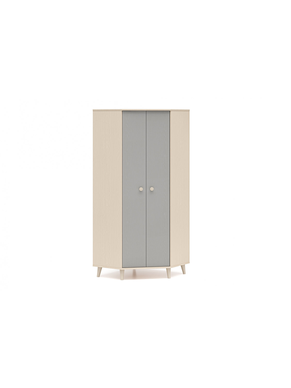Gyerek sarokszekrény Marla 80 cm sivatagi homok és szürke pallád front, 2 ajtó