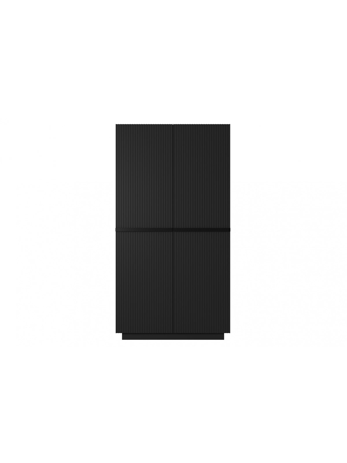ruhásszekrény Nicole 100 cm z polcok - matt fekete / fekete Fogantyúk
