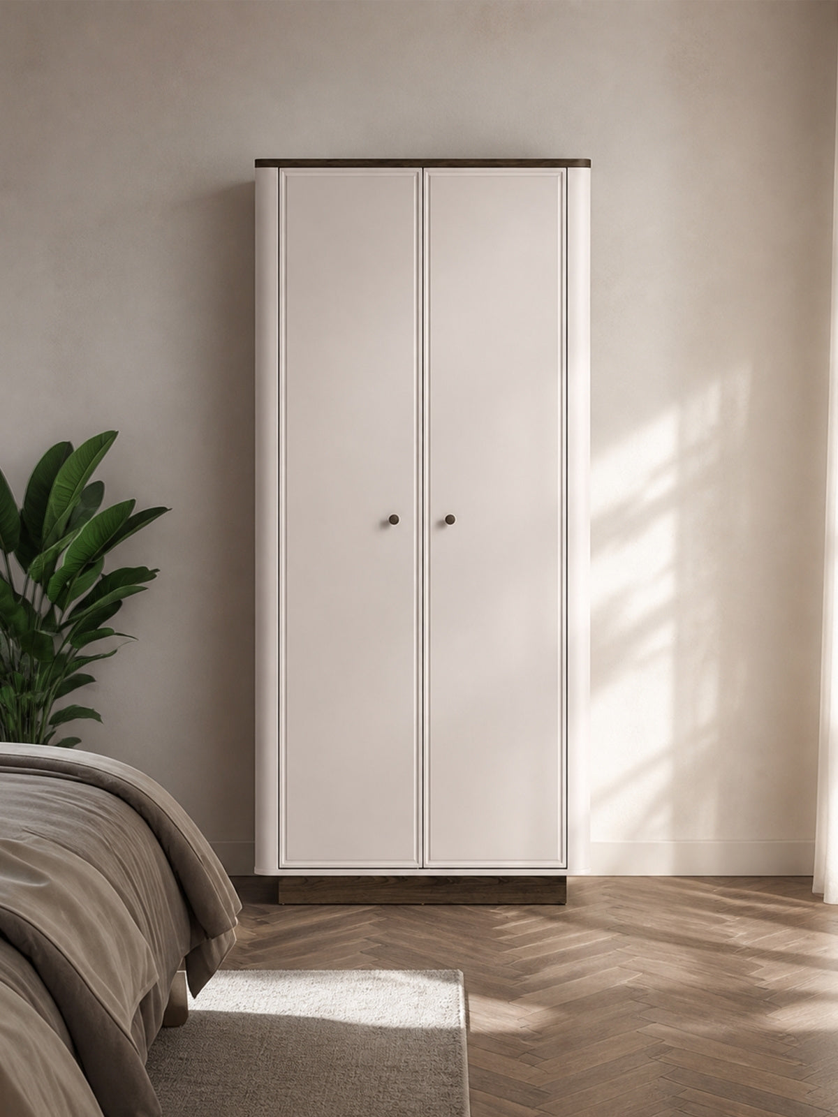 Szafa otwierana Amberto 92 cm w kolorze kaszmir z cokołem dąb windmill dark
