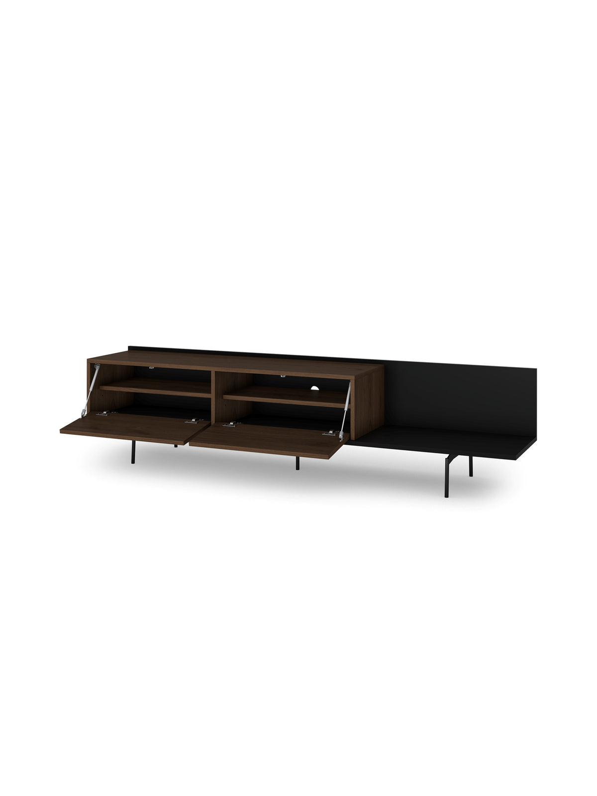 TV-szekrény Zenar 200 cm z metalowymi nogami - diofa elegant / fekete