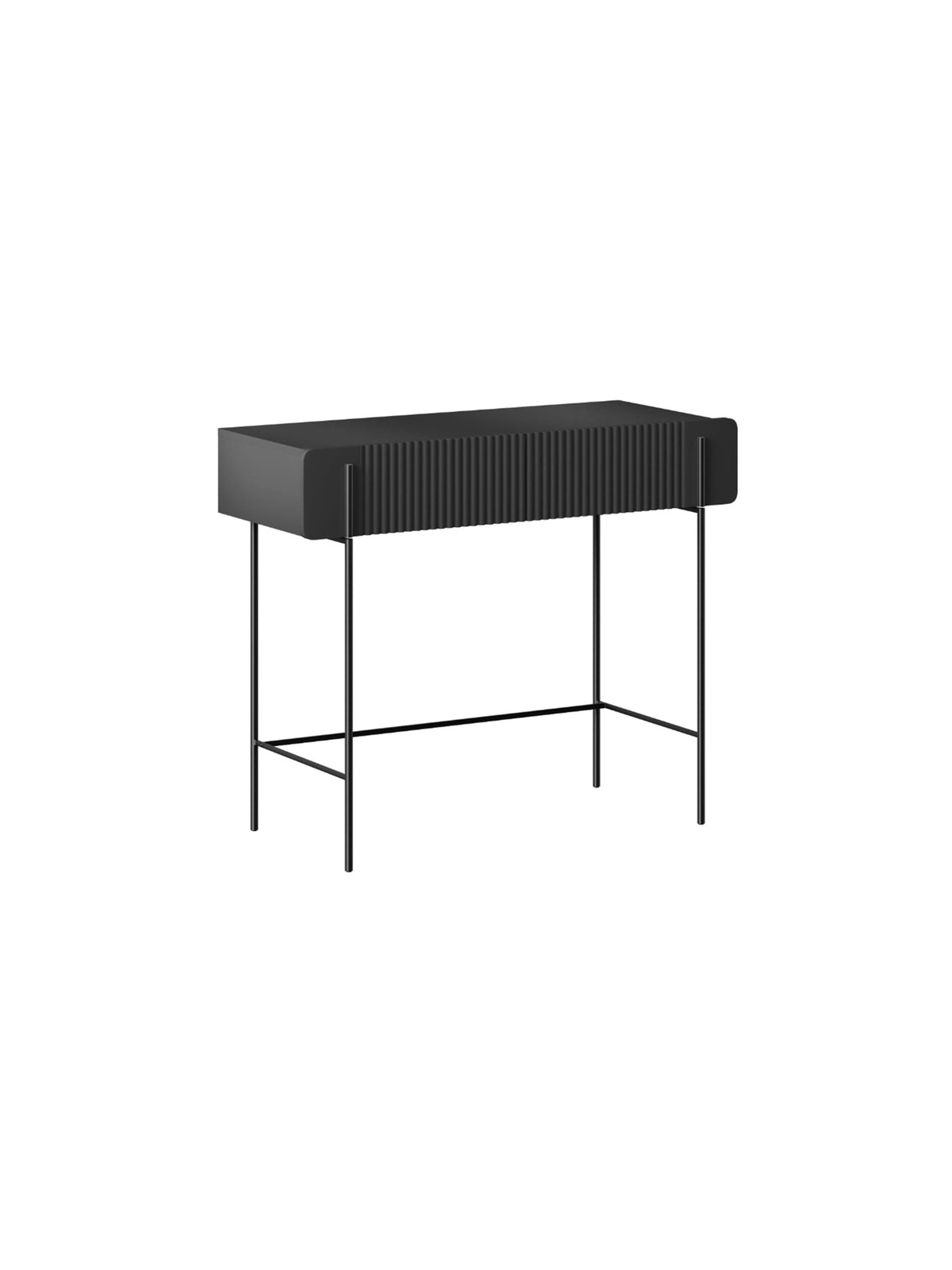 Toaletka Malmi 100 cm fiokokkal - matt fekete / fekete nozki