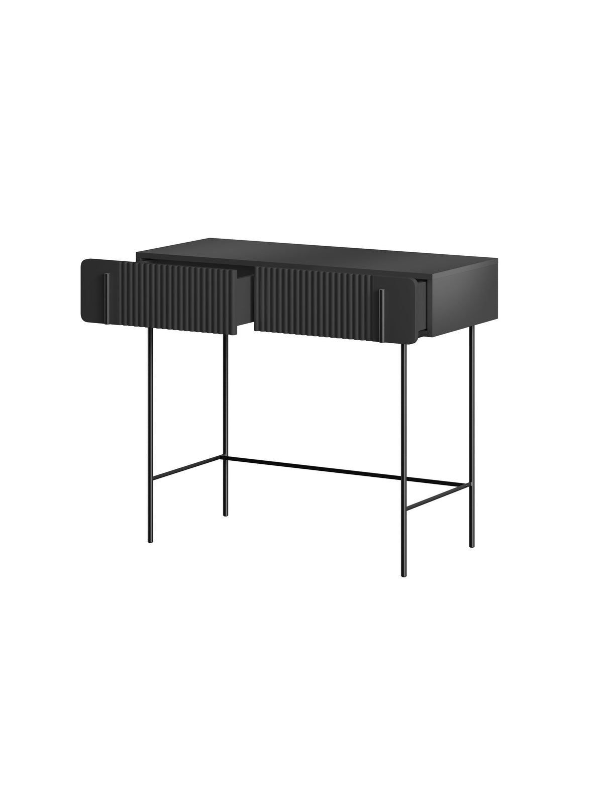 Toaletka Malmi 100 cm fiokokkal - matt fekete / fekete nozki