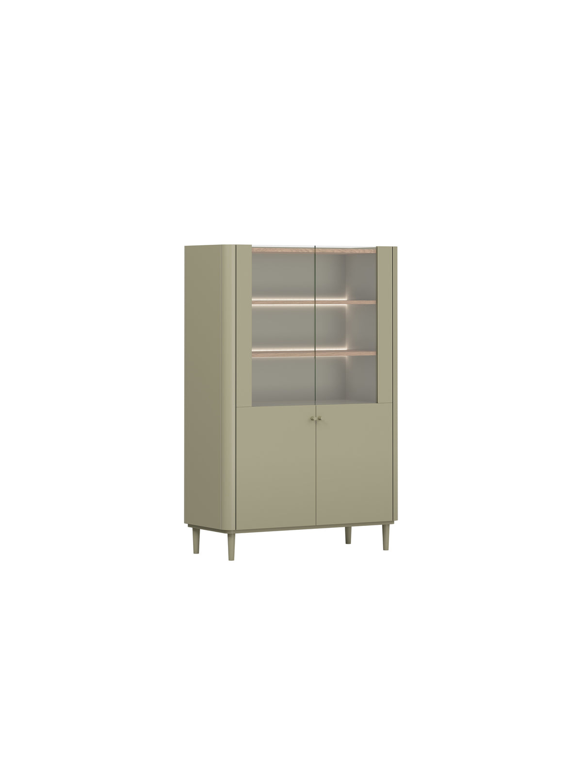 Elivo 100 cm kétszárnyú vitrin eukaliptusz színben, dąb baltic dune lap