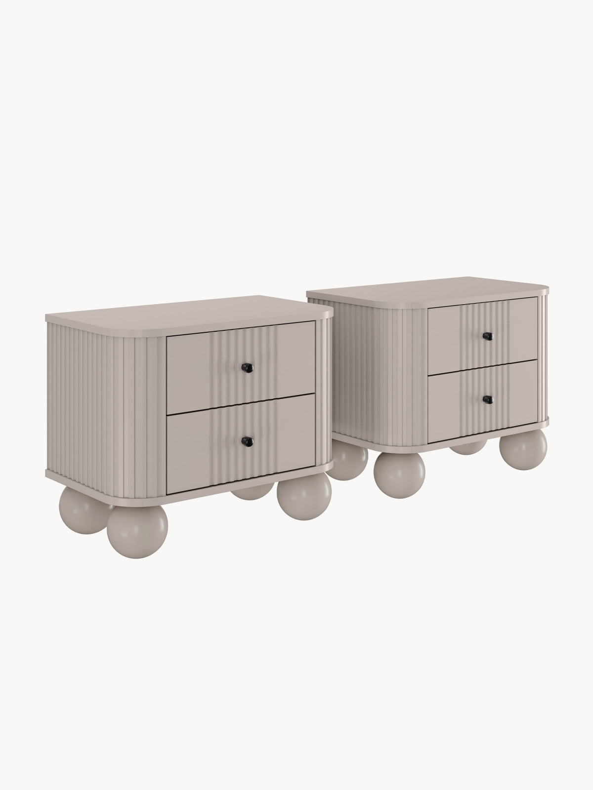 Készlet szafek nocnych Vesper 56 cm - kasmír / fekete Fogantyúk / Lábak kule