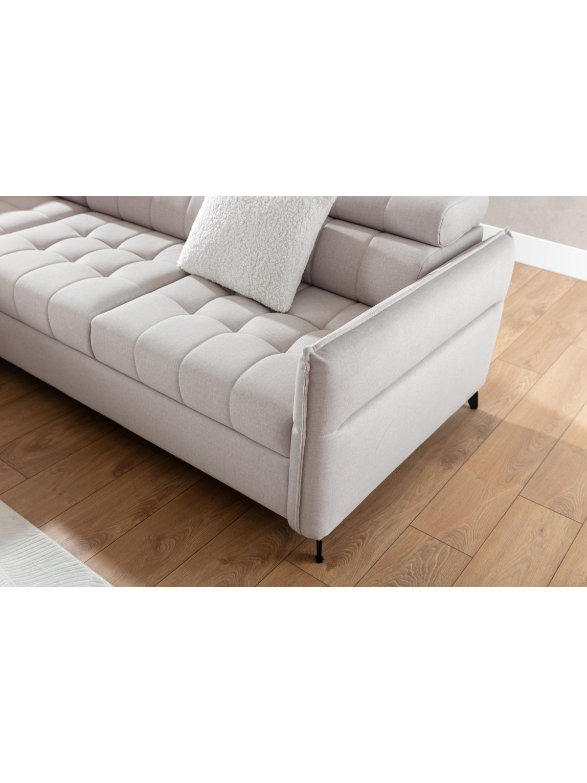 Sarokkanapé bal oldali kinyitható Elarias L - bézs Szövet Maya 01