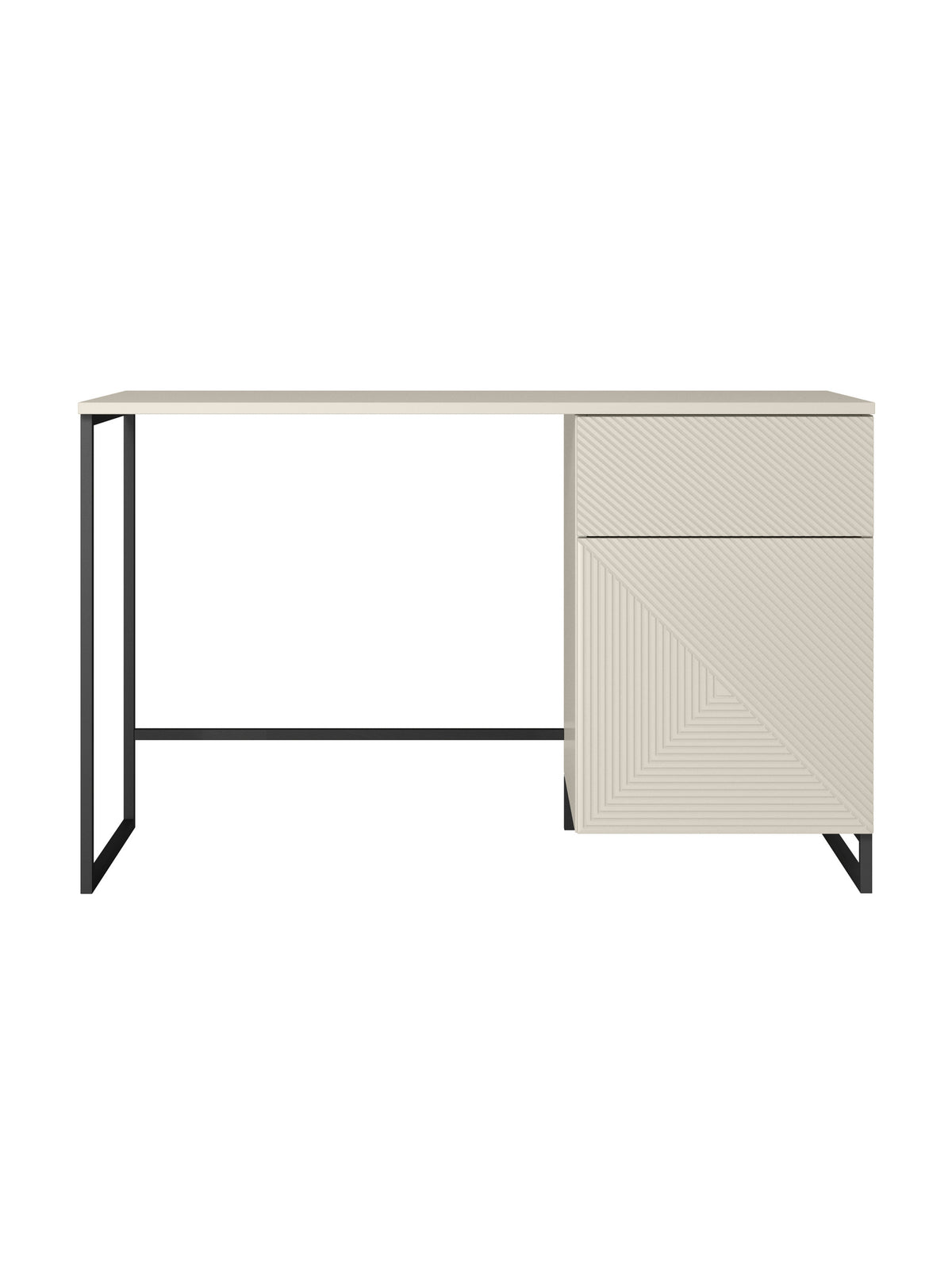 íroasztal Asha 120 cm z szuflada - kasmír / fekete stelaz
