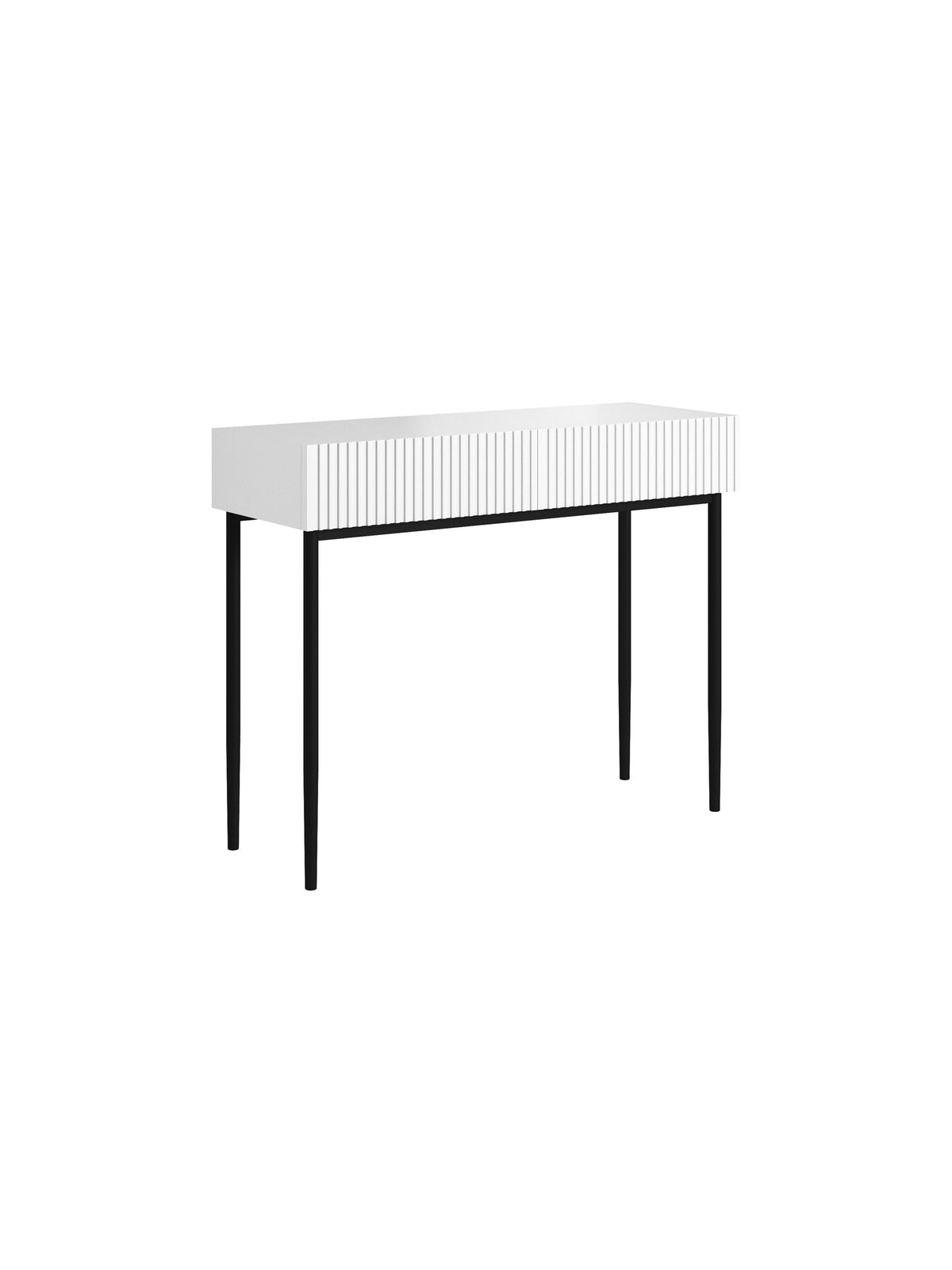 íroasztal Nicole 100 cm fiokokkal - matt fehér / fekete nozki