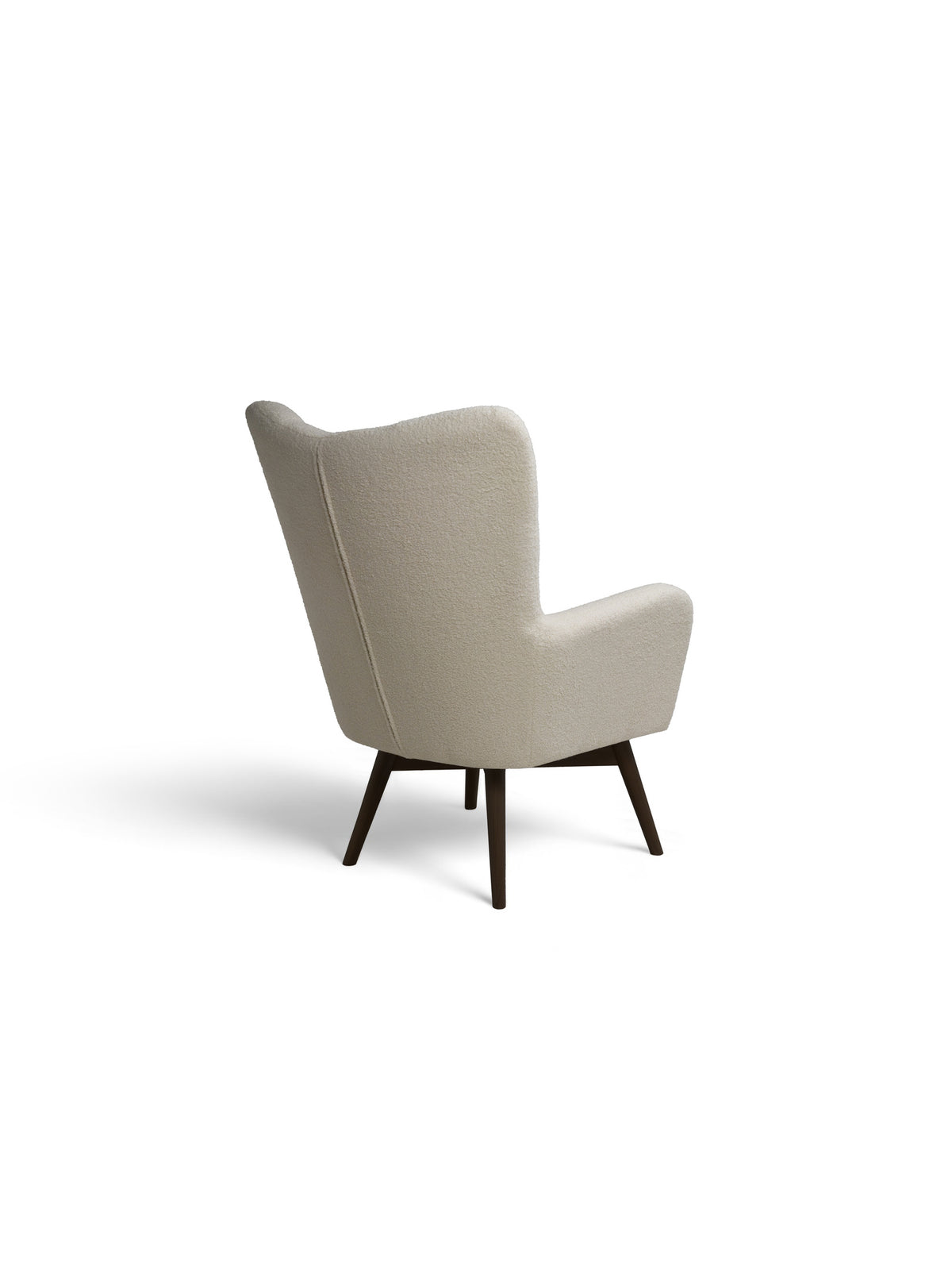 Skandináv Uszak Nordic fotel bézs boucle Lambi 8 wenge lábakkal oldalnézet