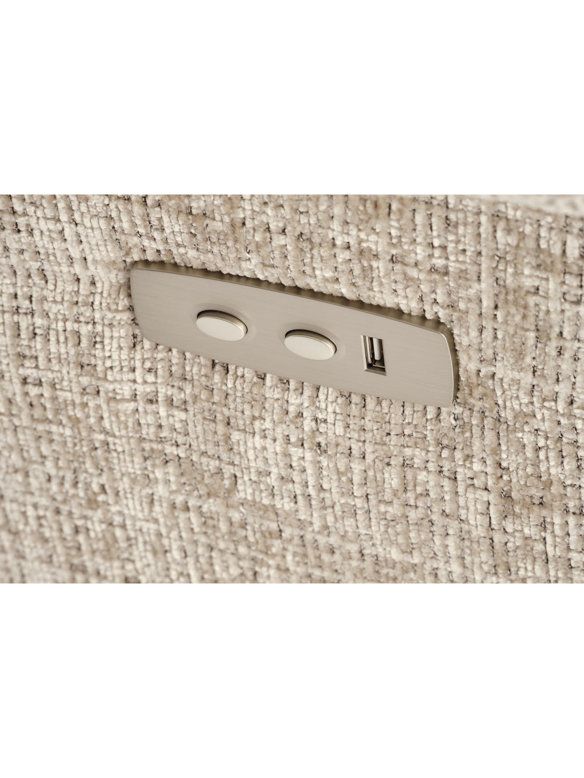 Muranio elektromos relaxációs fotel kezelőpanelje bézs fonott kivitelben