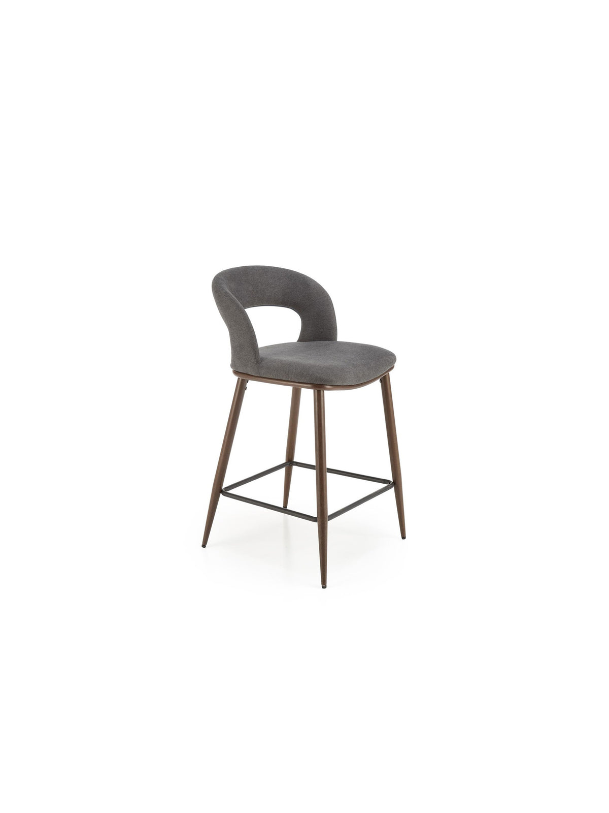 Viresto szürke kárpitozott bárszék diófa lábakkal, Mid-Century Modern stílusban