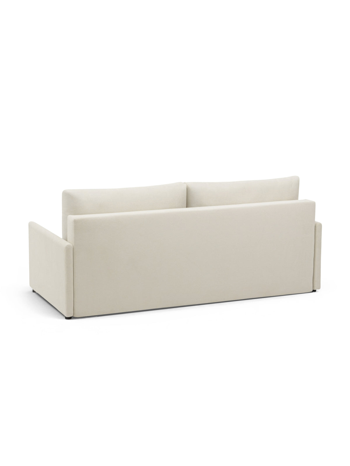 Capri kanapé ággyá alakítható világos színben fekete lábakkal, hátulnézet