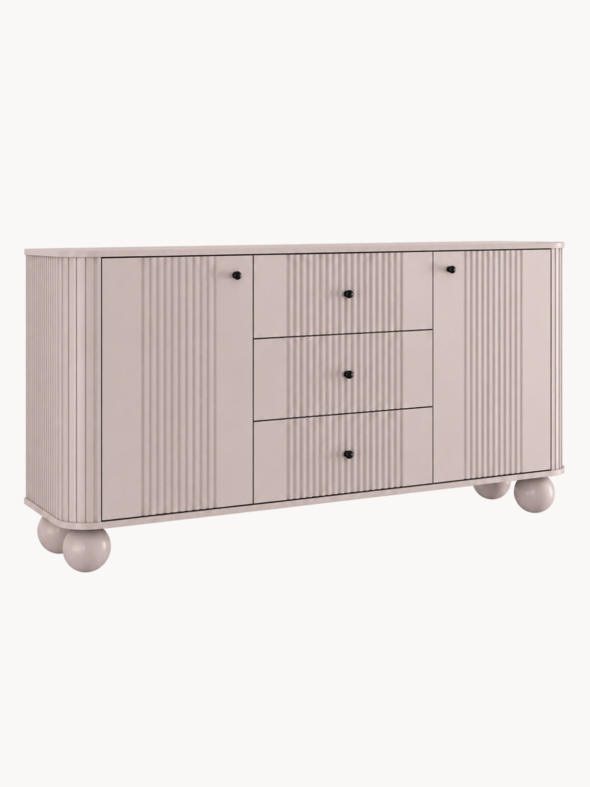 Komod Vesper 160 cm fiokokkal na kulach - kasmír / fekete Fogantyúk / Lábak kule