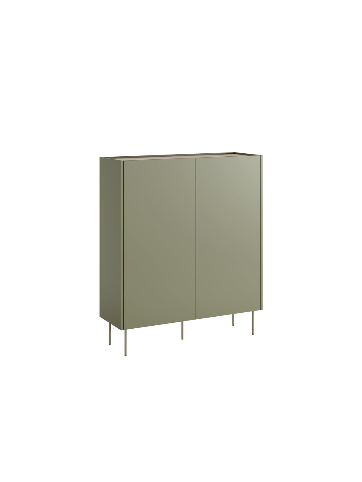 Komod magas Desin 120 cm két ajto z ukrytymi fiokok - oliwka / dab nagano