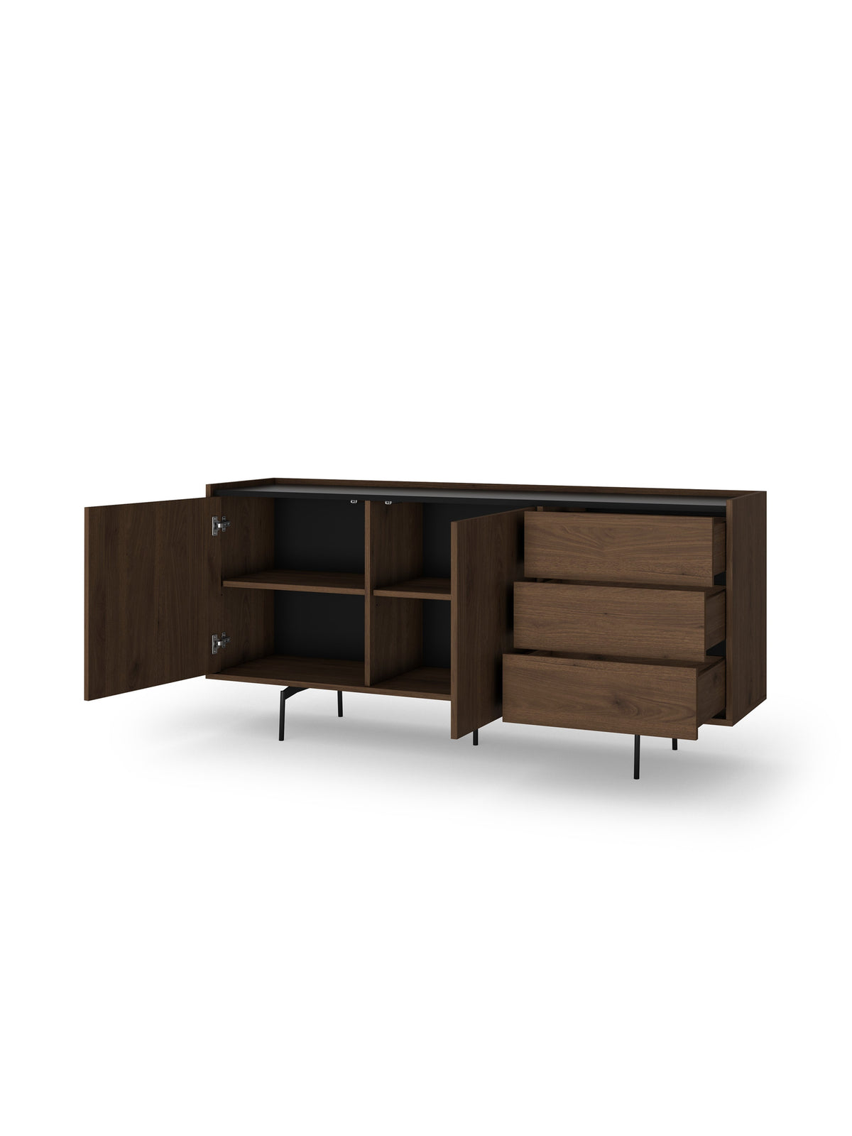 Komod Zenar 170 cm fiokokkal - diofa elegant / fekete